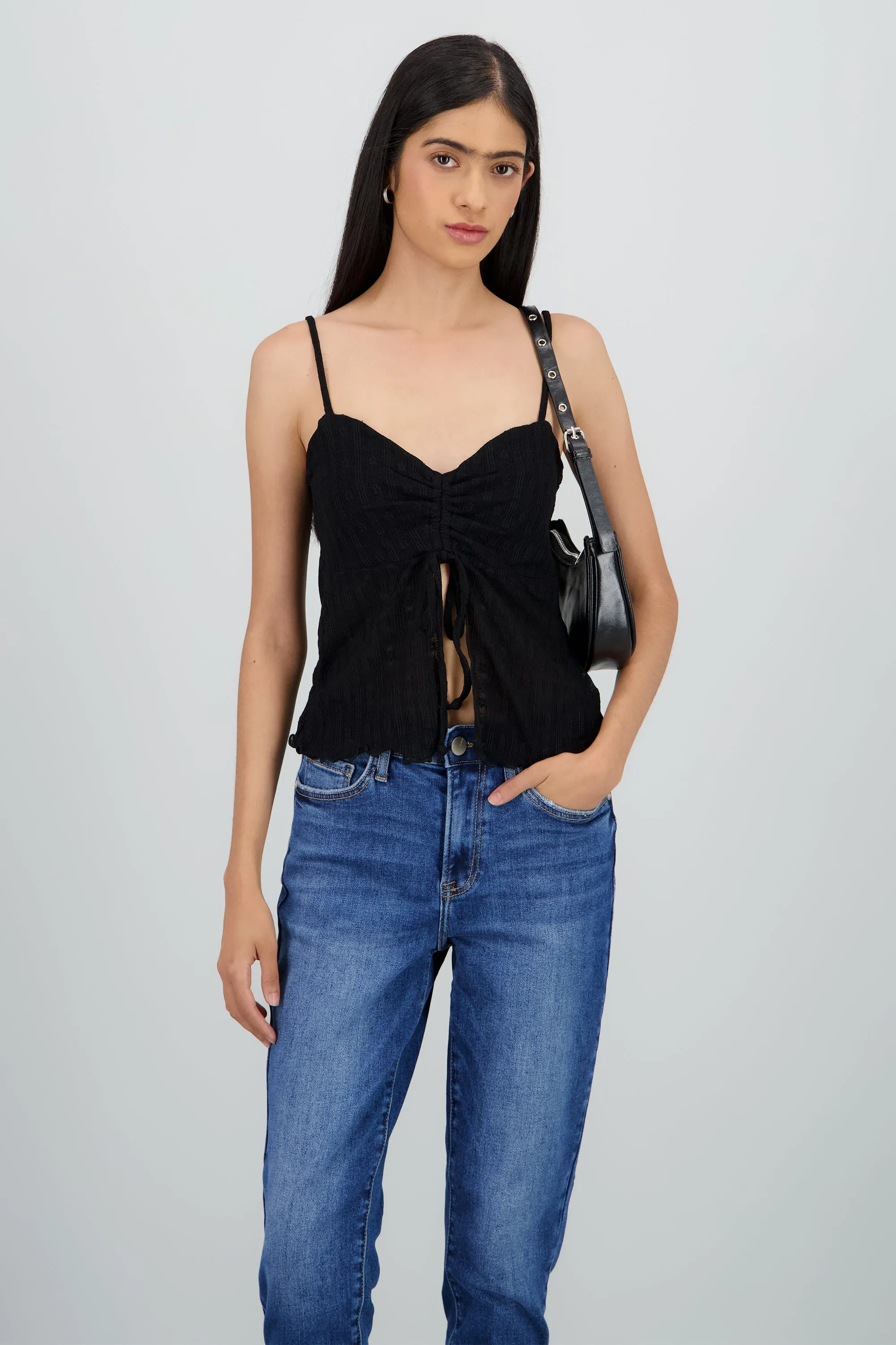 Blusa tirantes encaje detalle fruncido sold by Shasa product image thumbnail 4