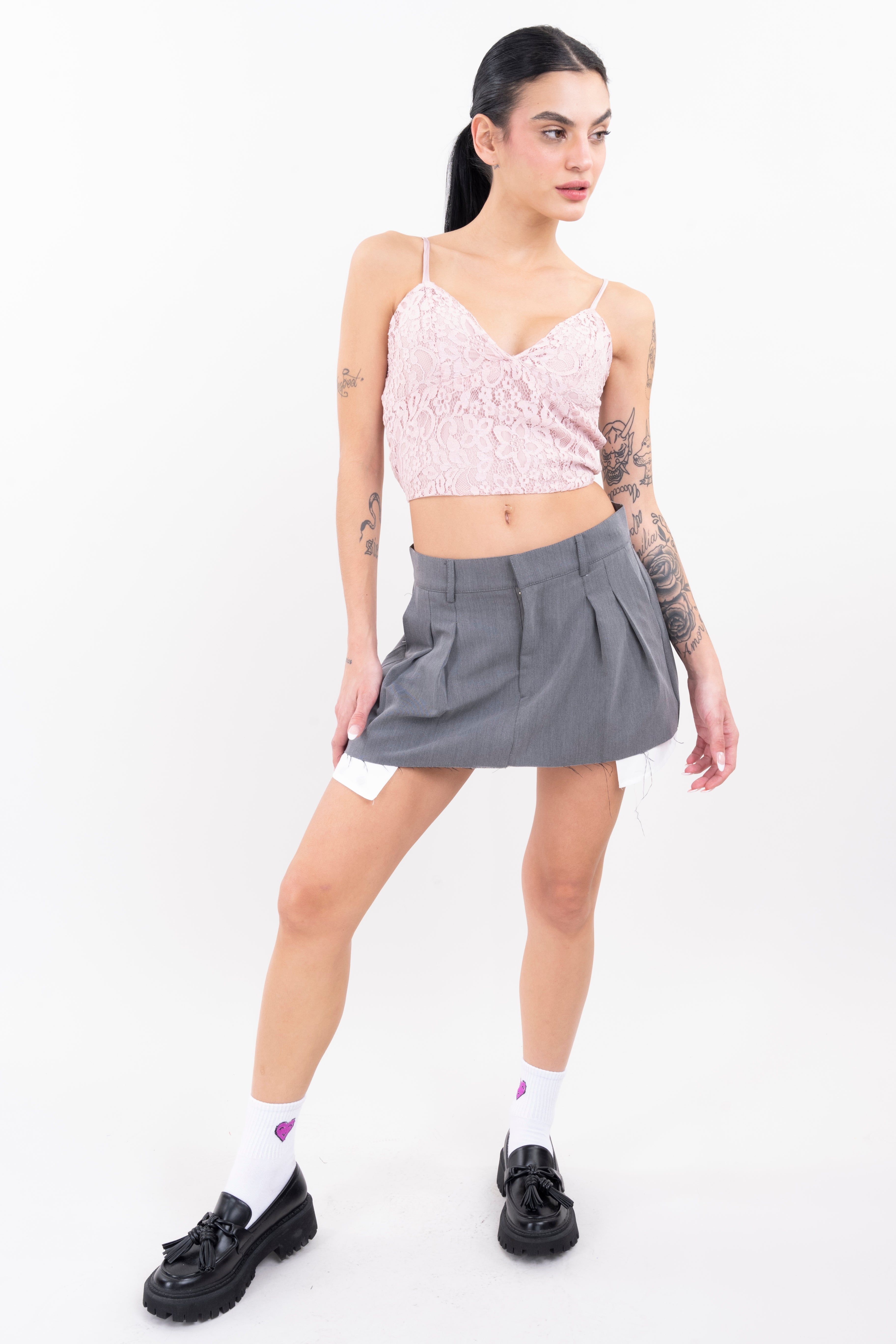 Falda mini tableada monocolor sold by Shasa product image thumbnail 2