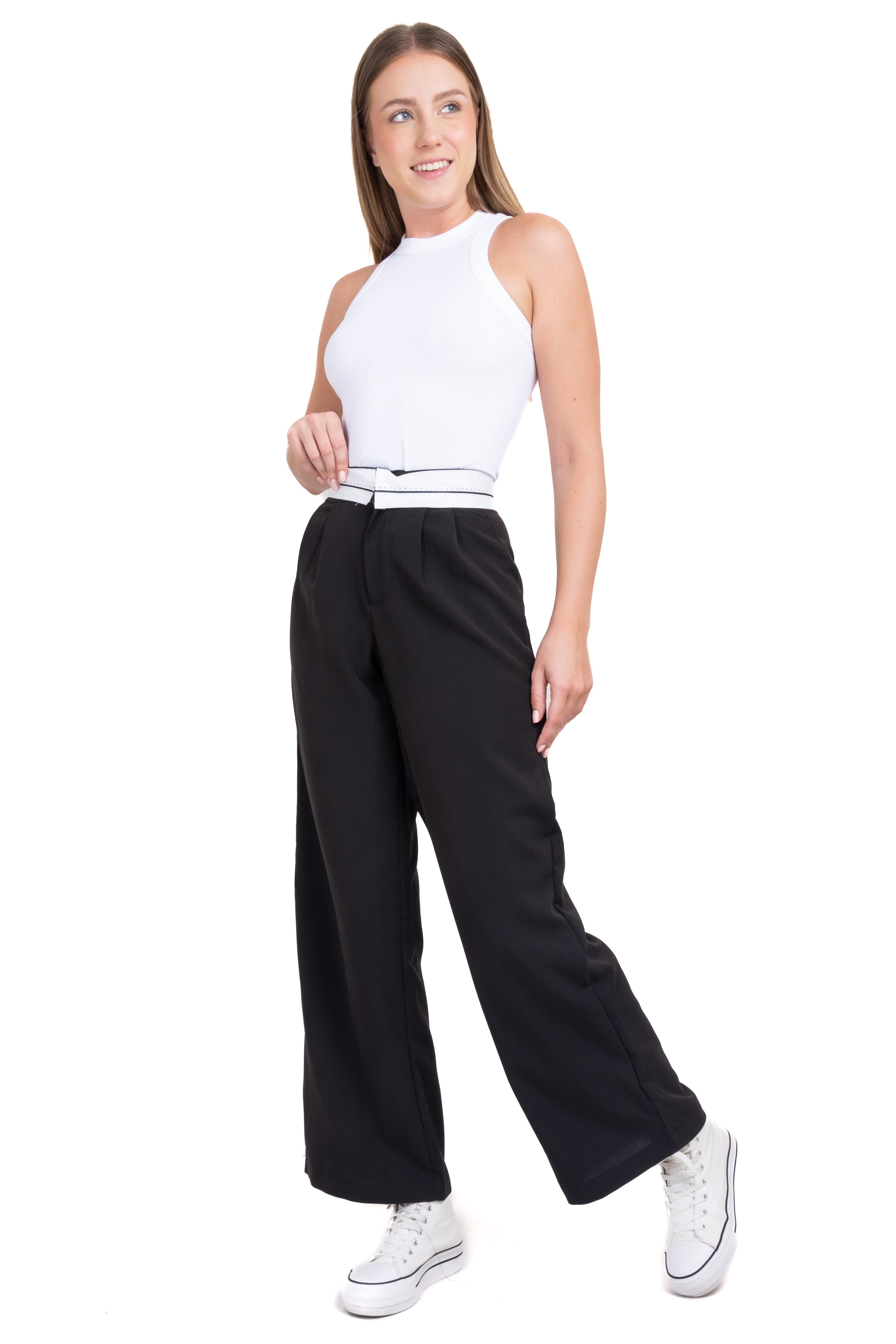 Pantalón recto cintura bicolor sold by Shasa product image thumbnail 2