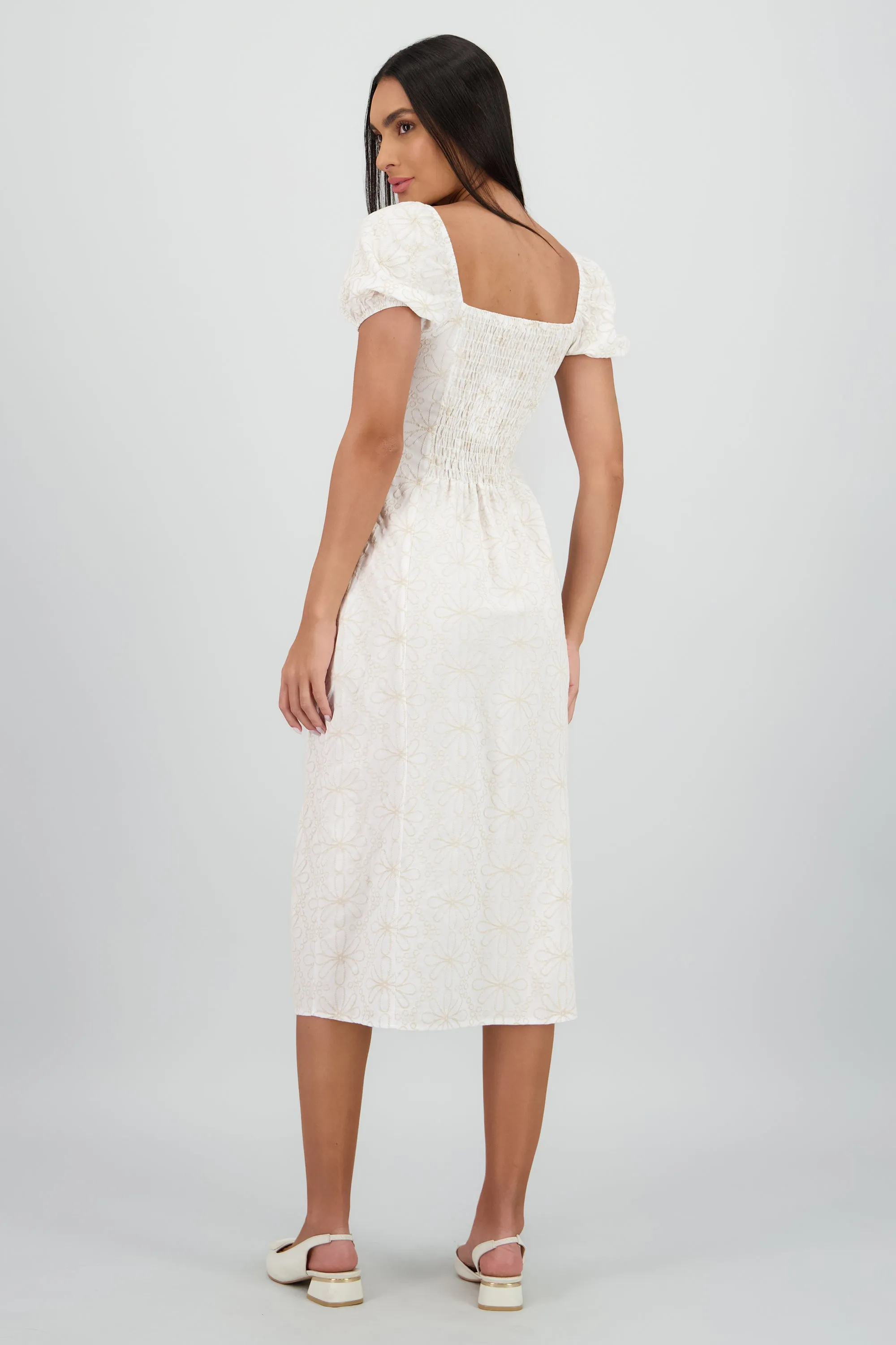 Vestido midi manga abullonada frunces sold by Shasa product image thumbnail 4