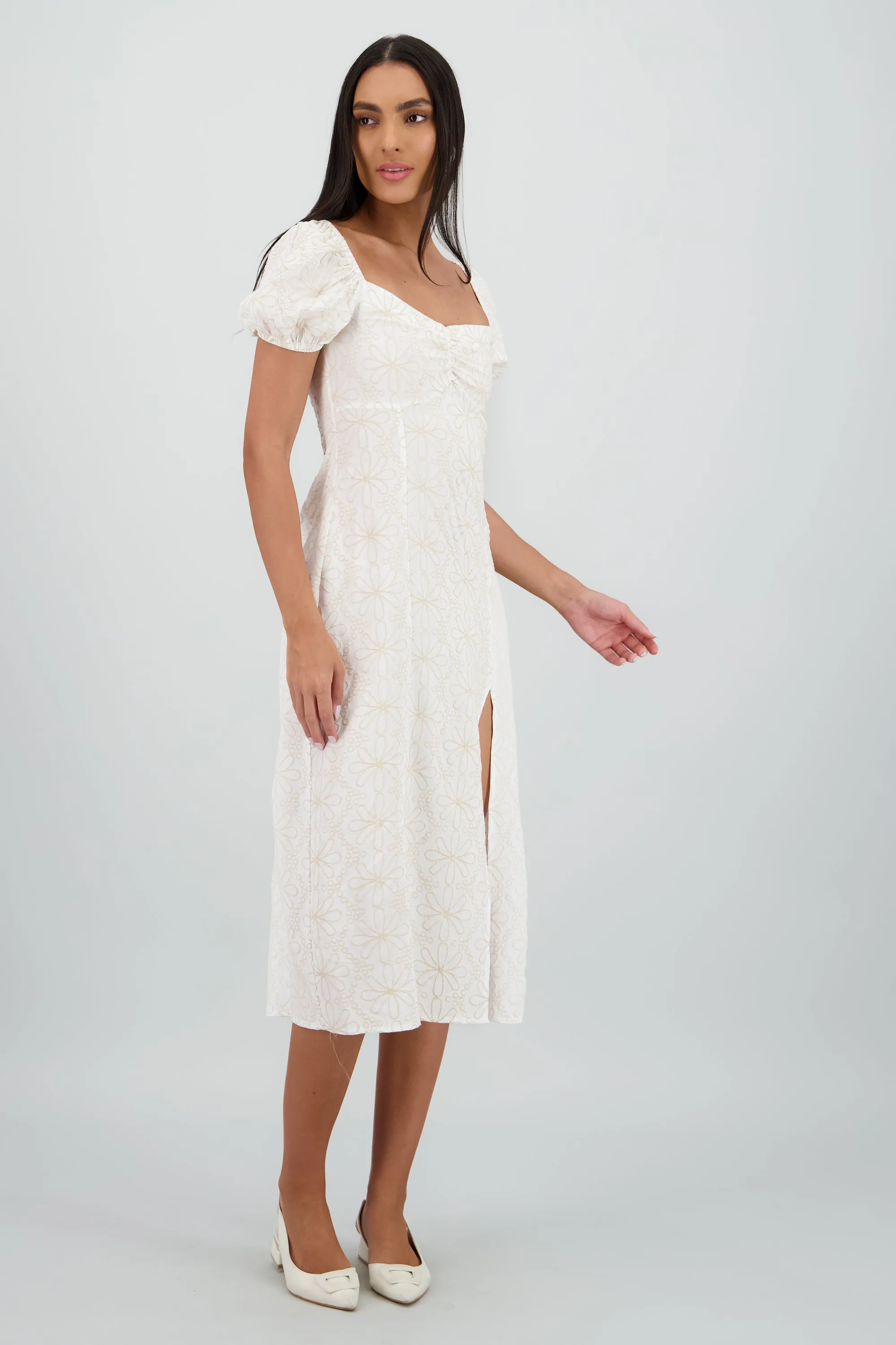 Vestido midi manga abullonada frunces sold by Shasa product image thumbnail 3