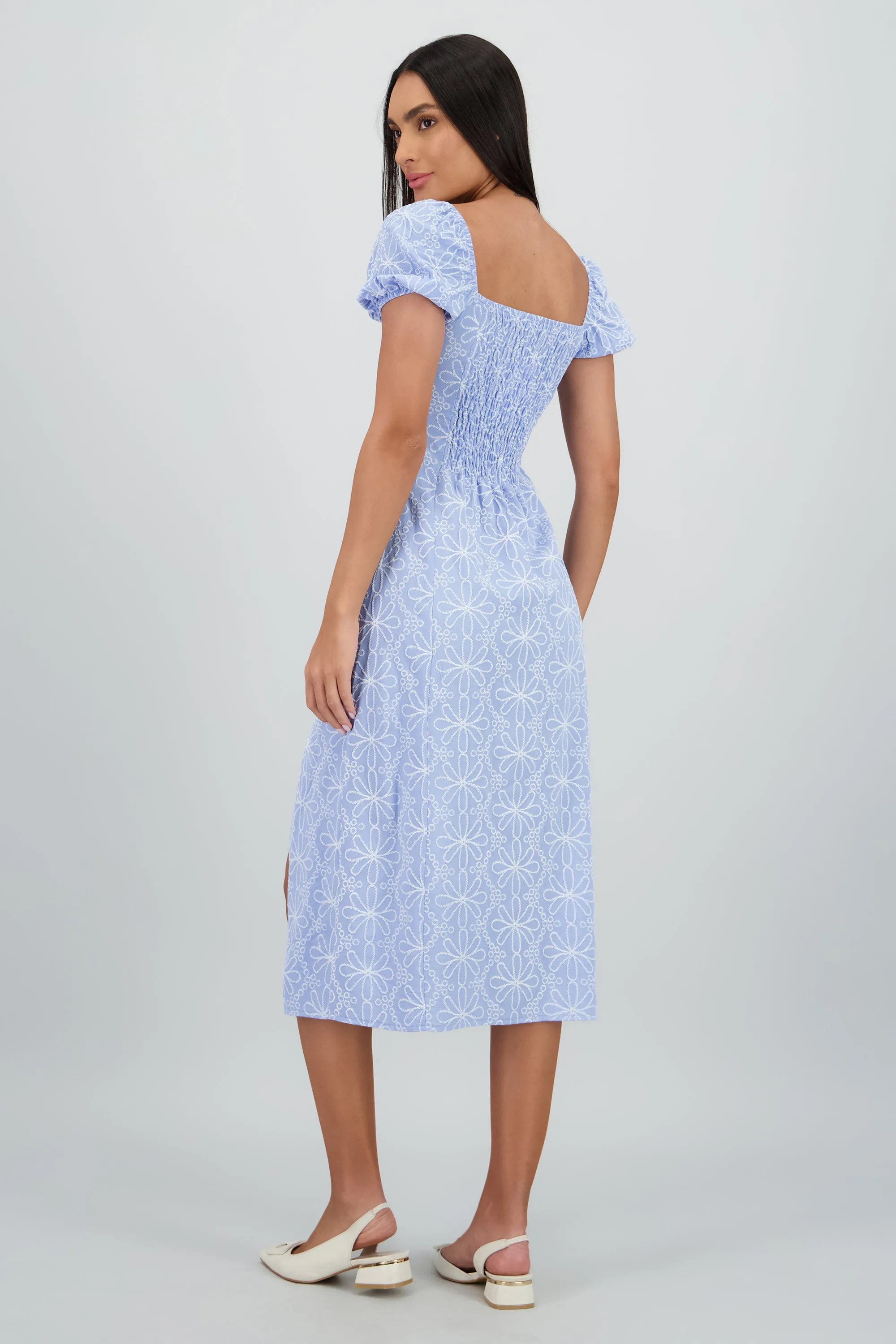 Vestido midi manga abullonada frunces sold by Shasa product image thumbnail 4