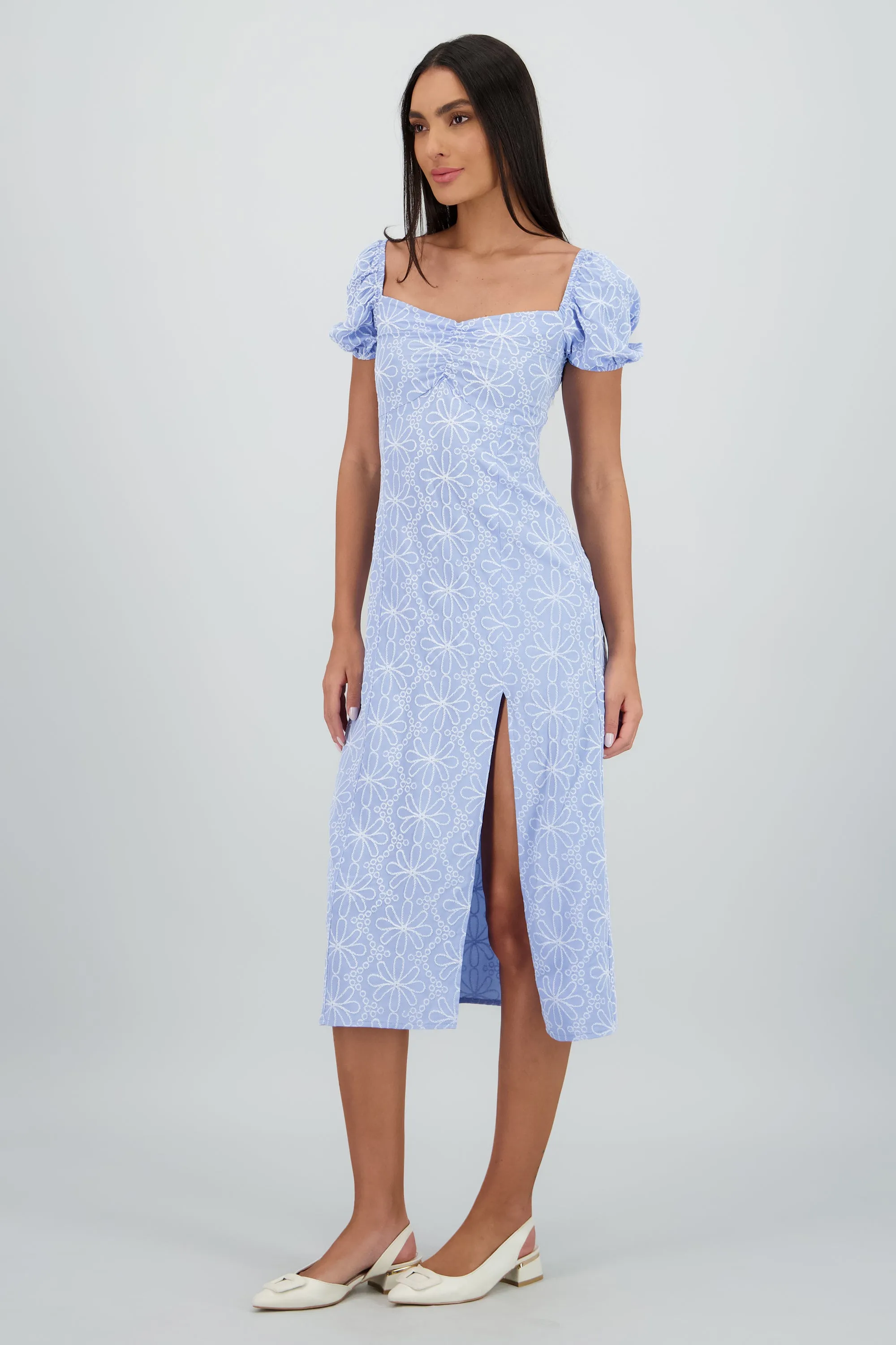 Vestido midi manga abullonada frunces sold by Shasa product image thumbnail 3