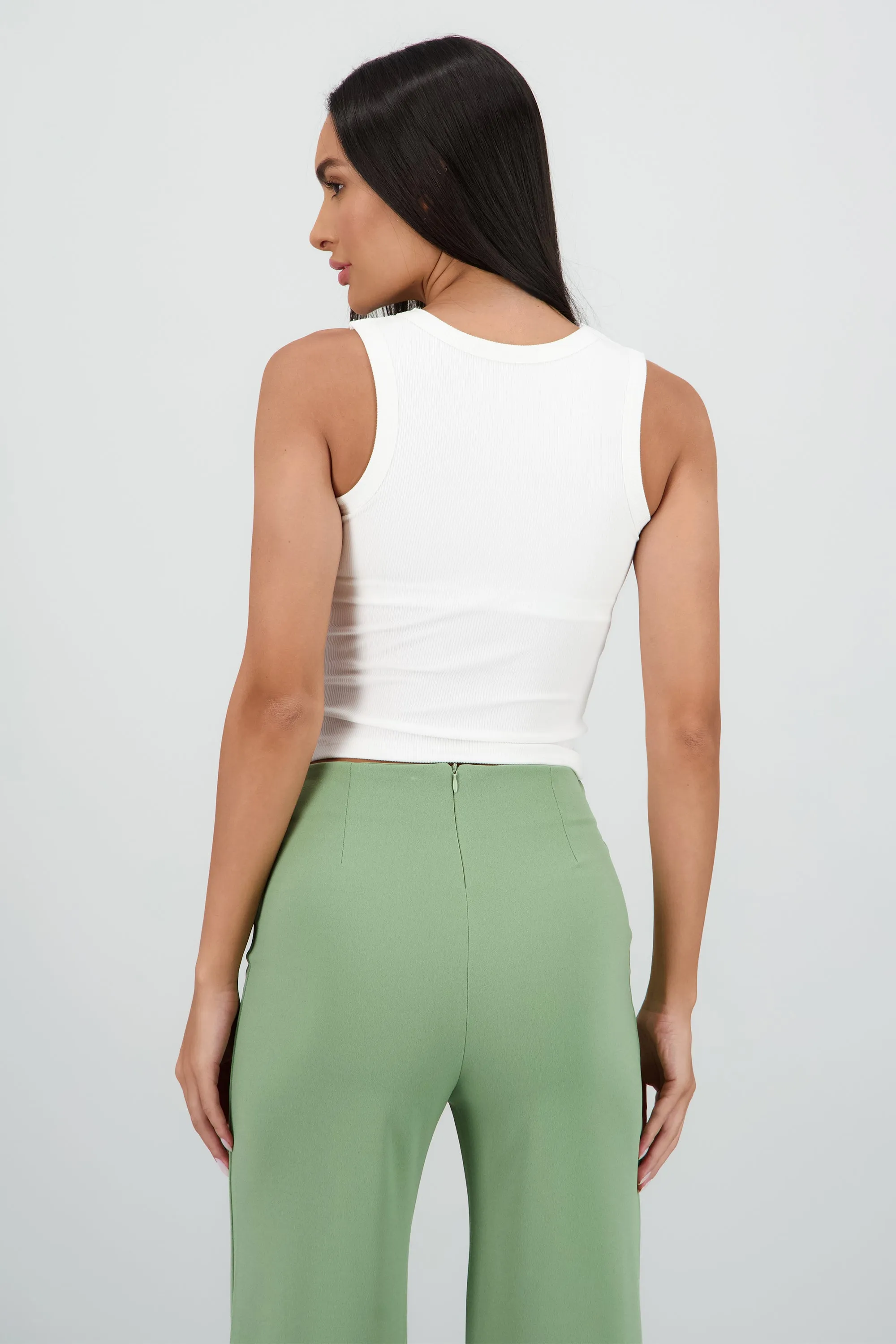 Top sin manga rib detalle copas sold by Shasa product image thumbnail 4