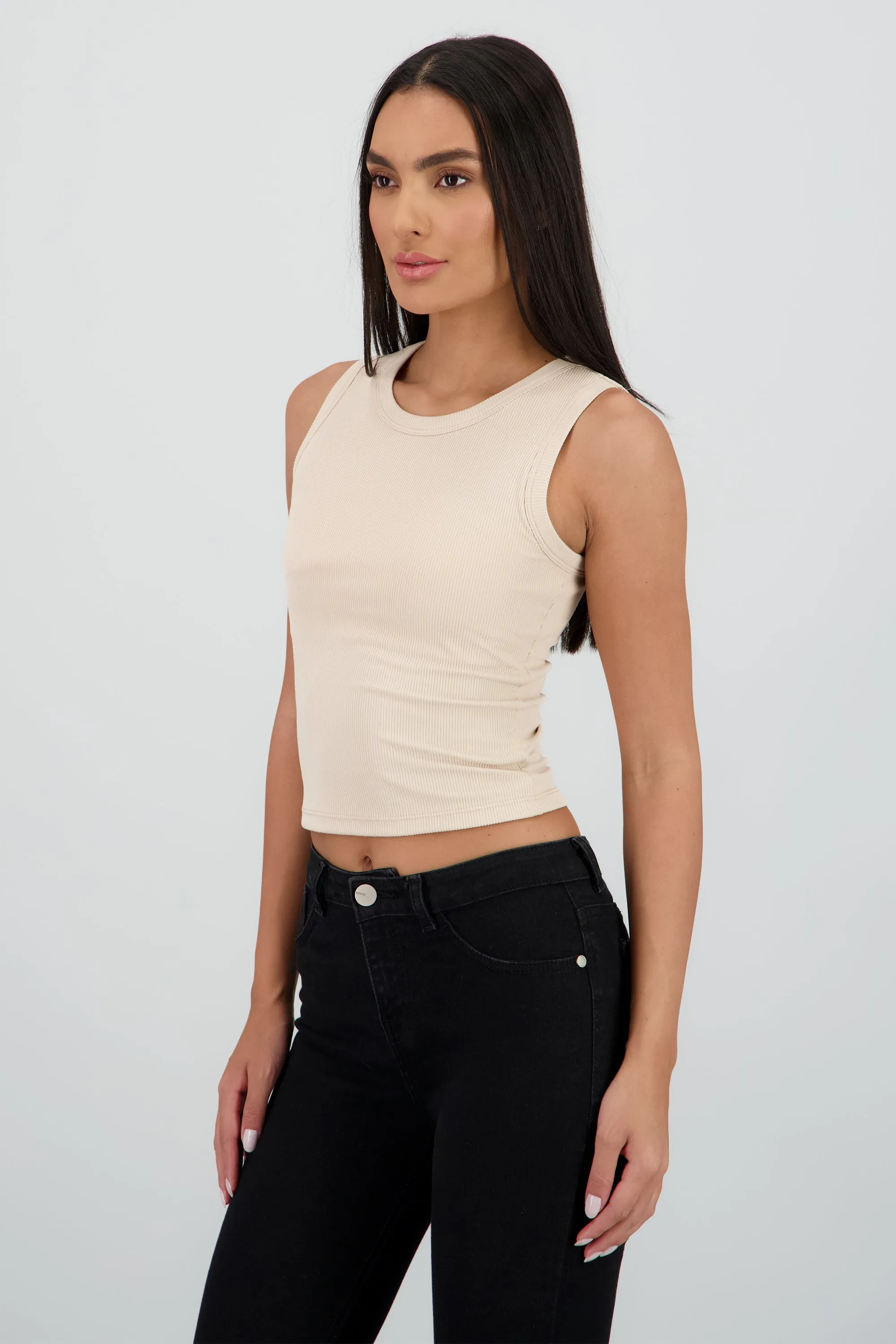 Top sin manga rib detalle copas sold by Shasa product image thumbnail 3