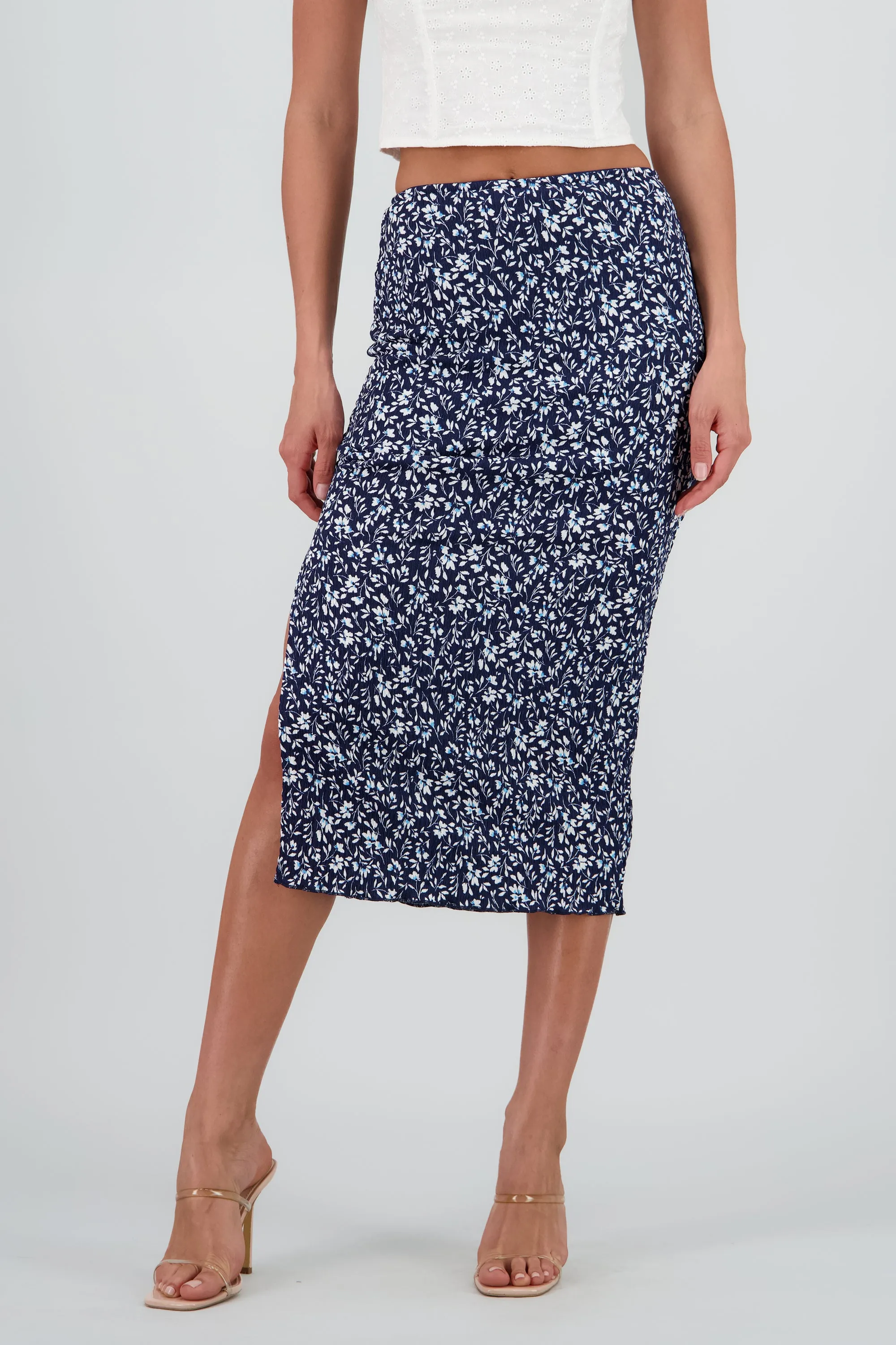 Falda midi abertura mini flores sold by Shasa product image thumbnail 2