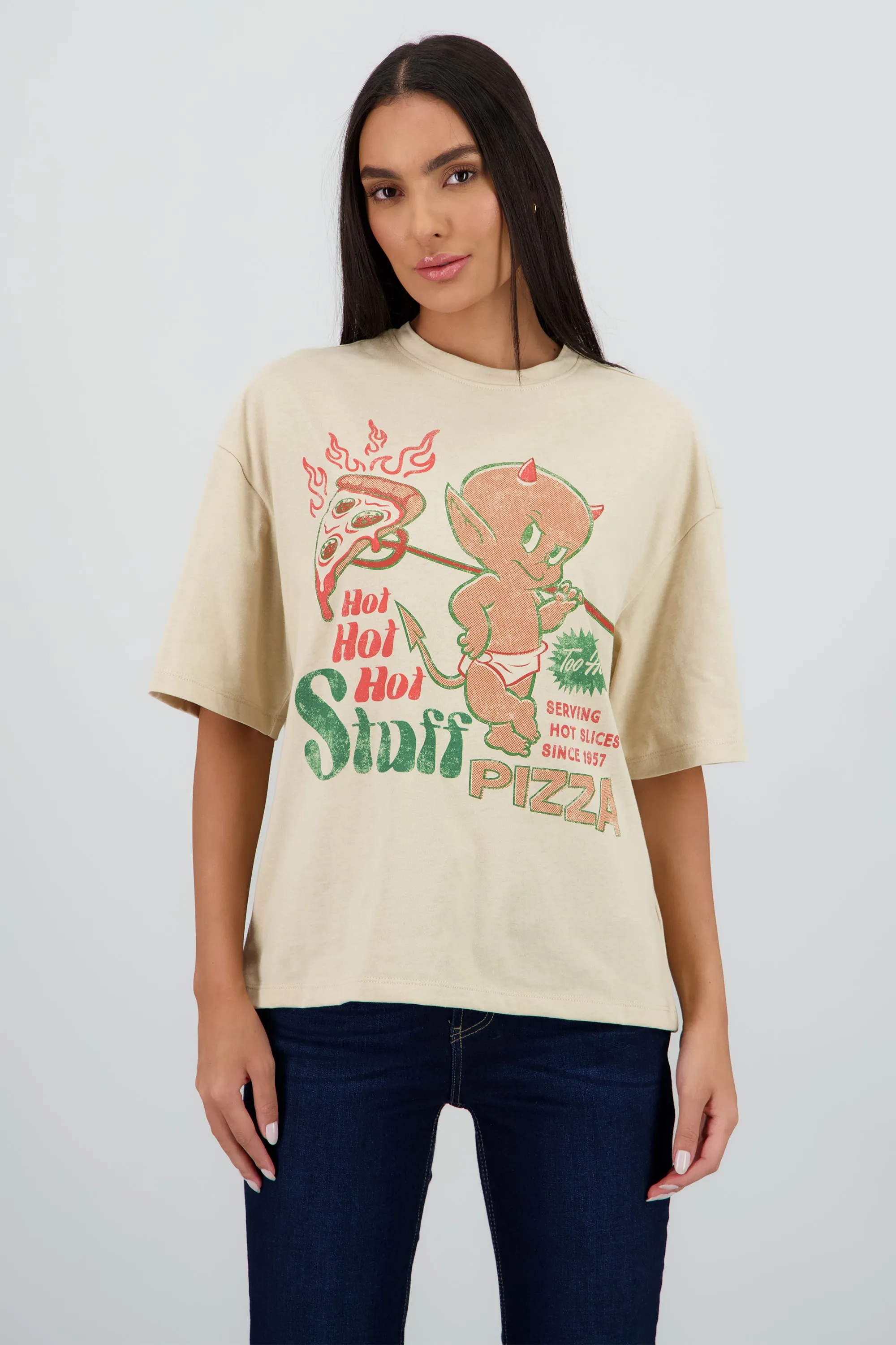 Playera over hot stuff pizza sold by Shasa product image thumbnail 2