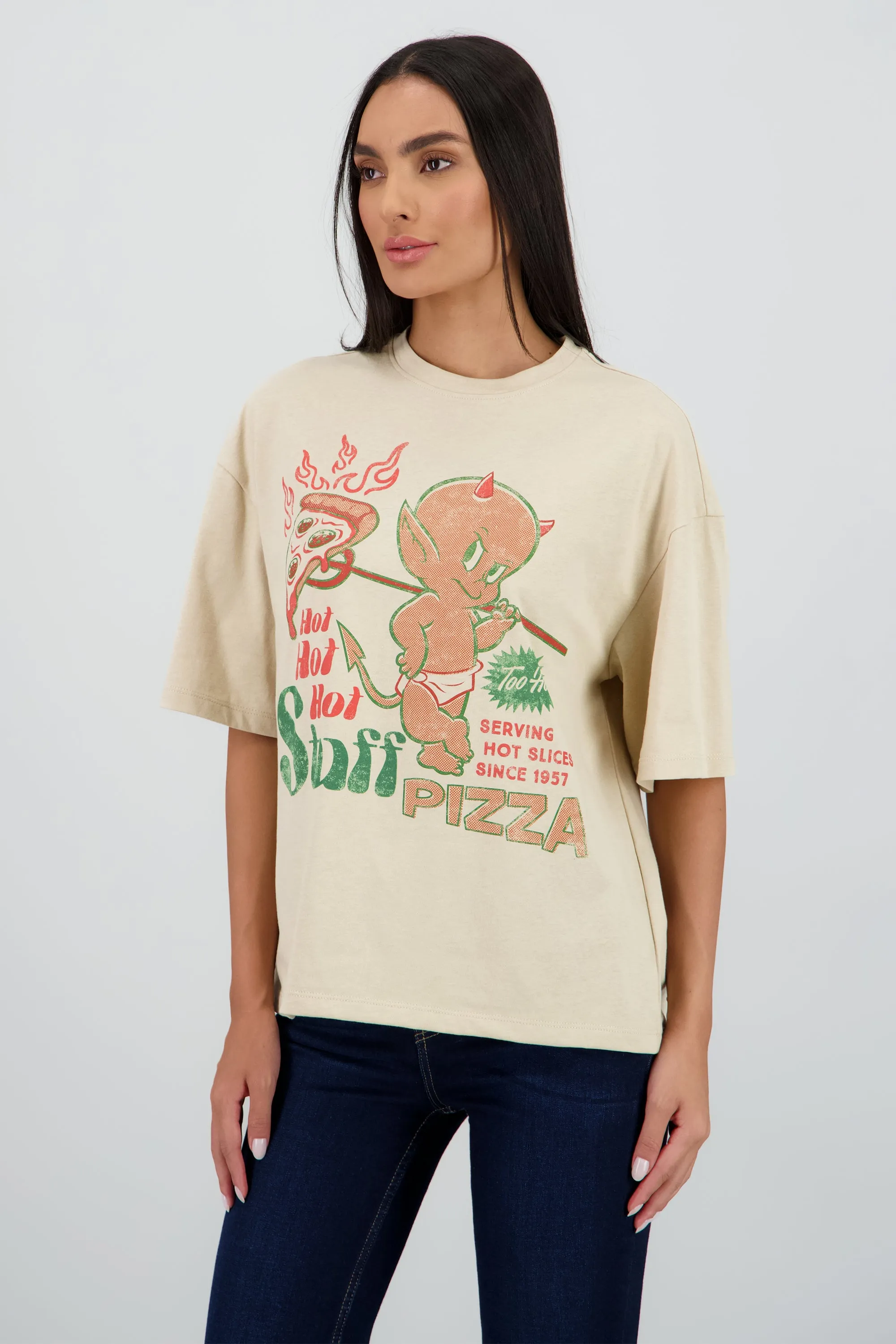 Playera over hot stuff pizza sold by Shasa product image thumbnail 3