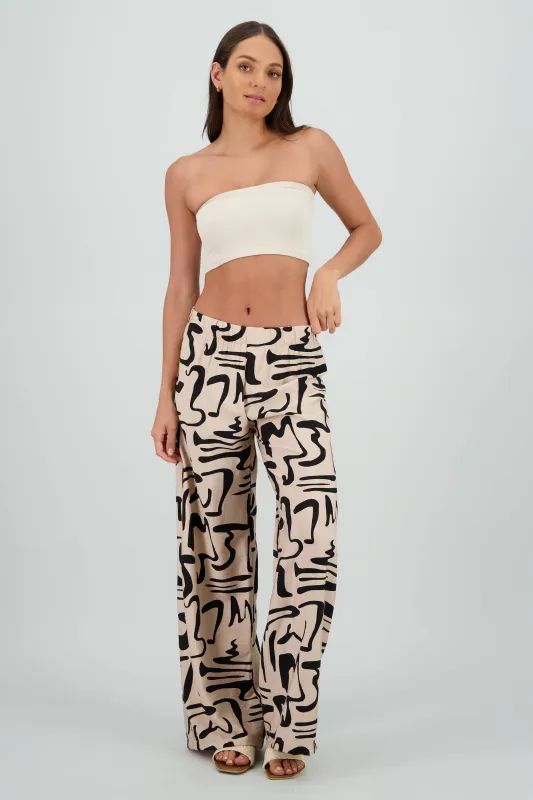 Pantalon wide leg estampado abstracto sold by Shasa