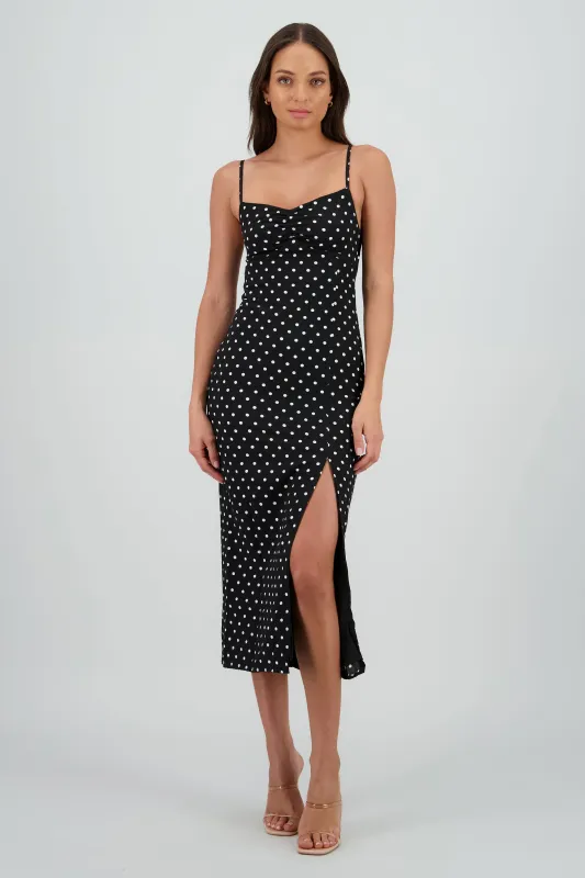 Vestido maxi polka detalle espalda sold by Shasa