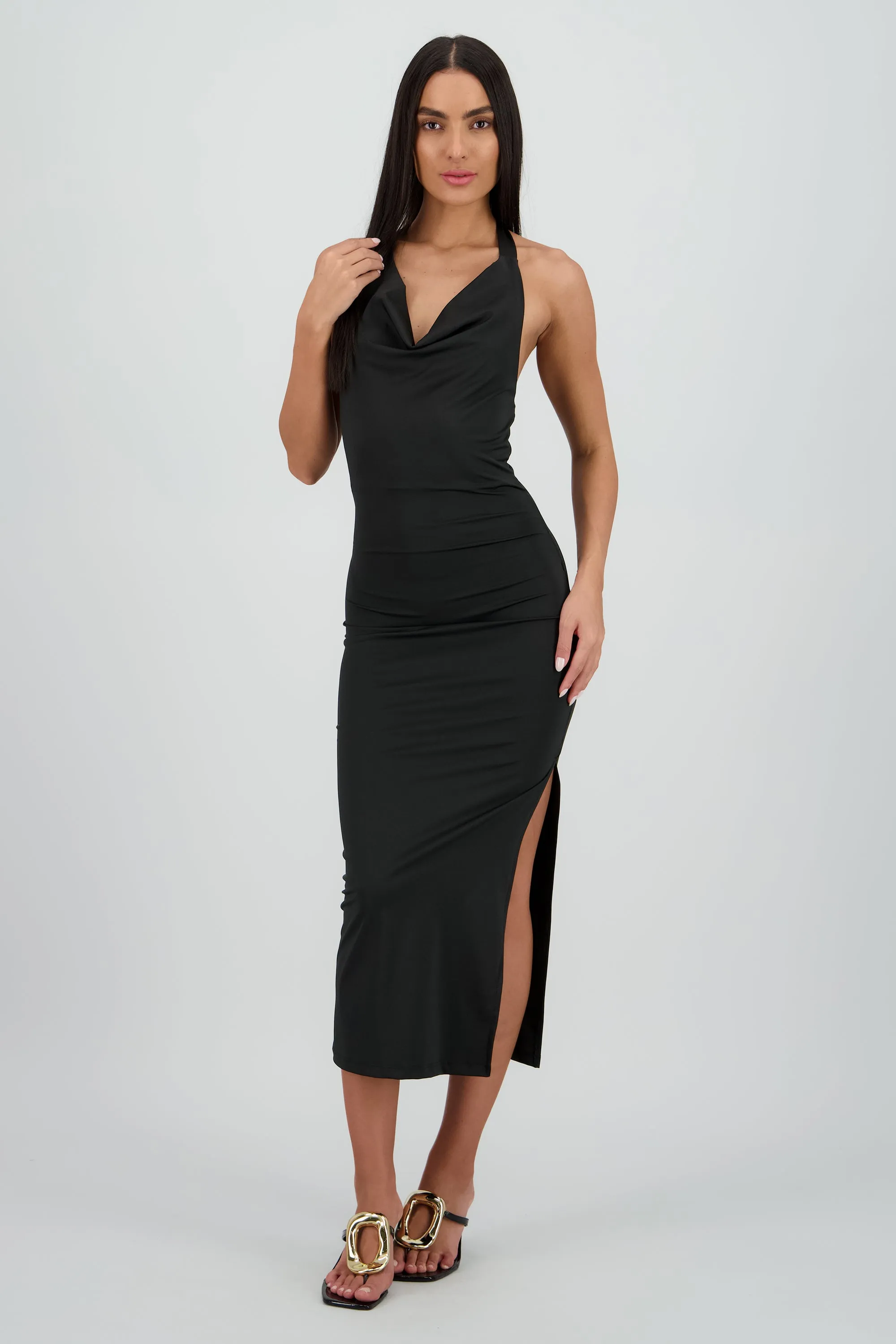 Vestido halter escote cascada maxi sold by Shasa product image thumbnail 2