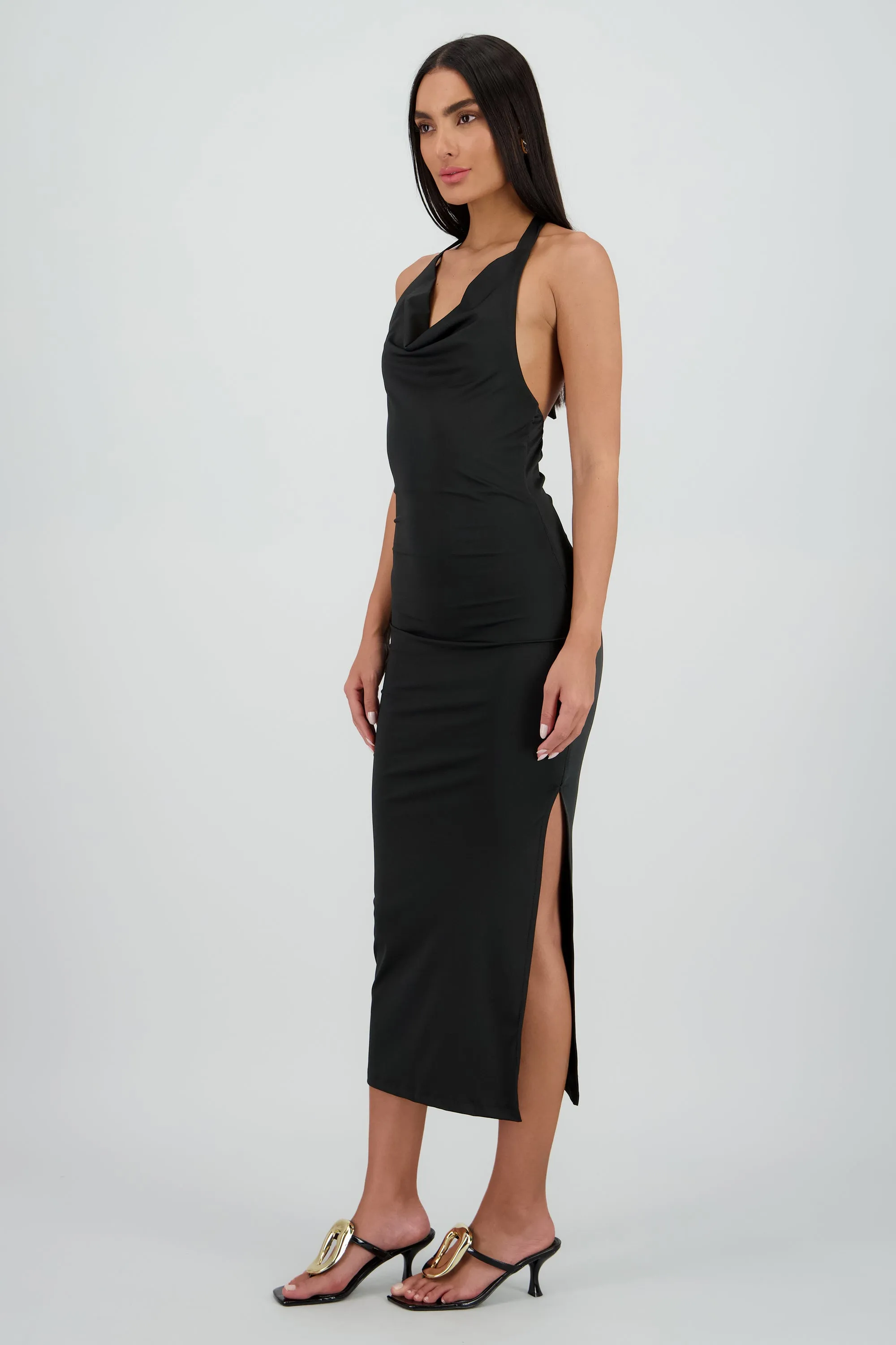 Vestido halter escote cascada maxi sold by Shasa product image thumbnail 3