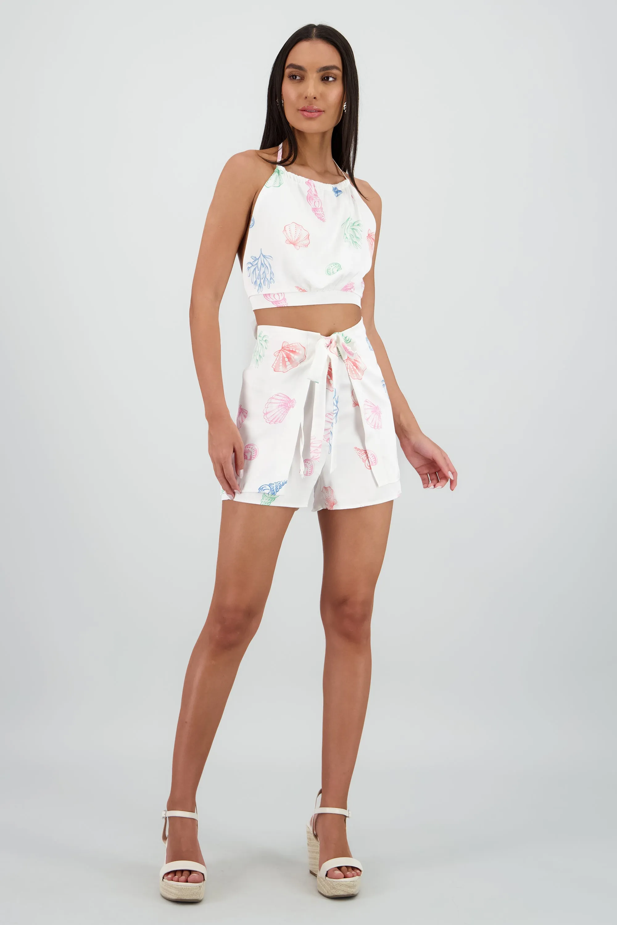 Short detalle lazo estampado conchas sold by Shasa