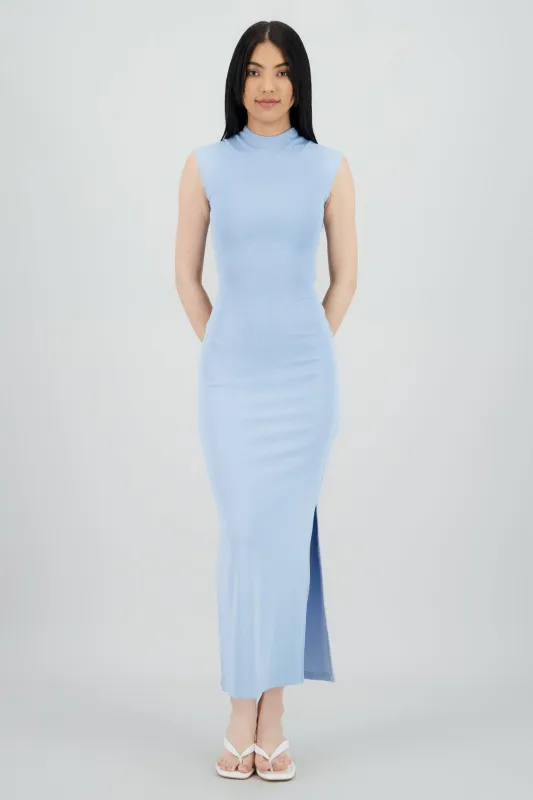 Vestido maxi rib manga corta con abertura Hypsters sold by Shasa