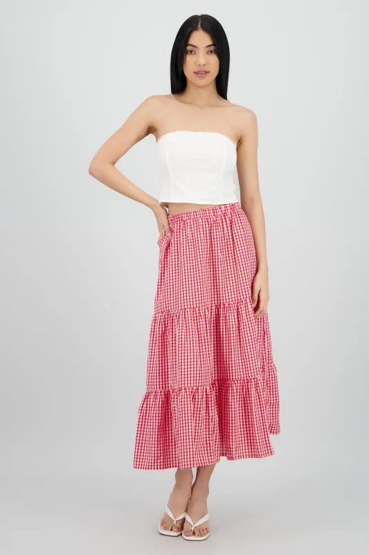 Falda maxi ginham sold by Shasa