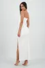 Vestido midi strapless drapeado abertura sold by Shasa