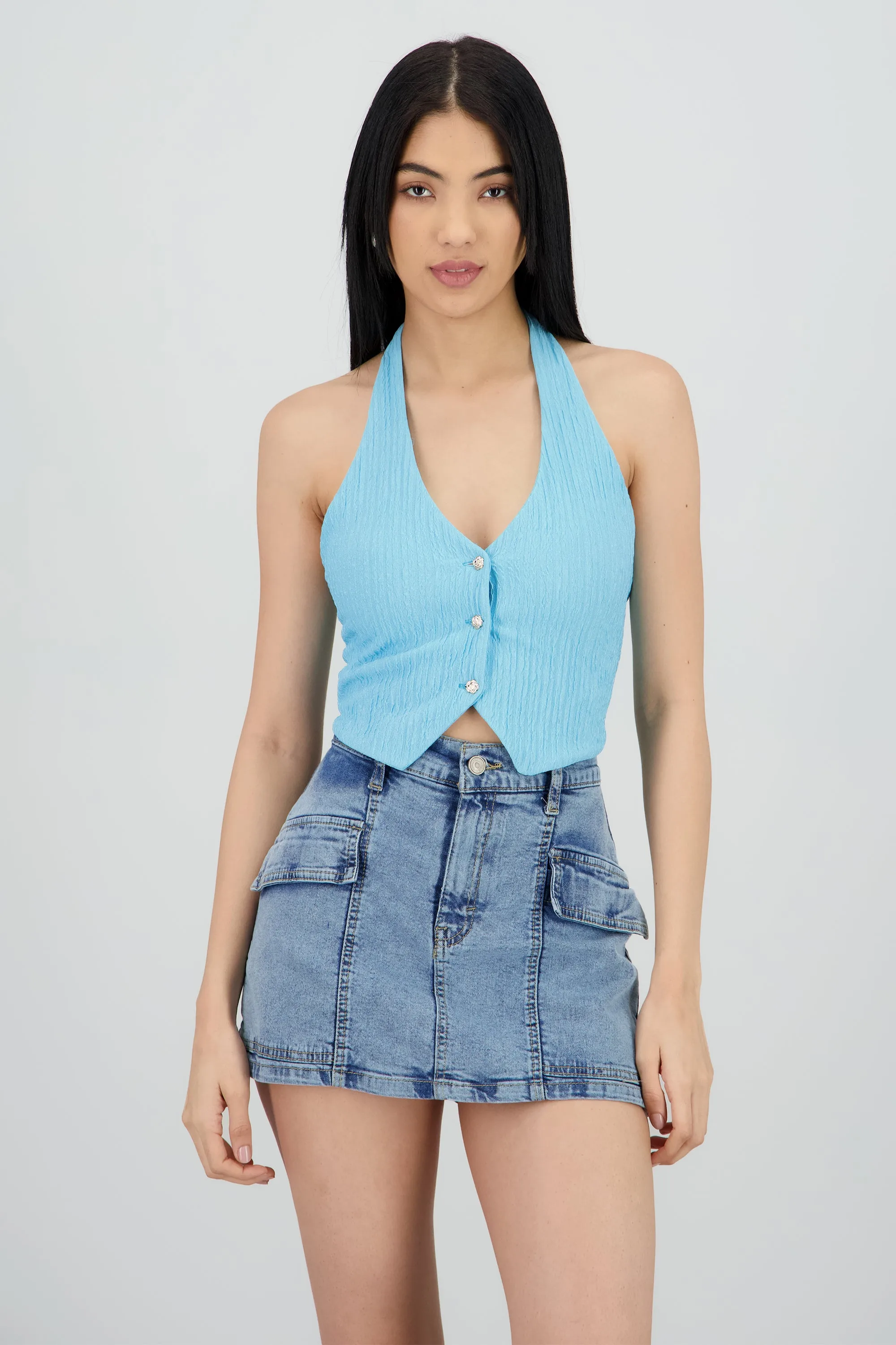 Top halter botones textura sold by Shasa product image thumbnail 2