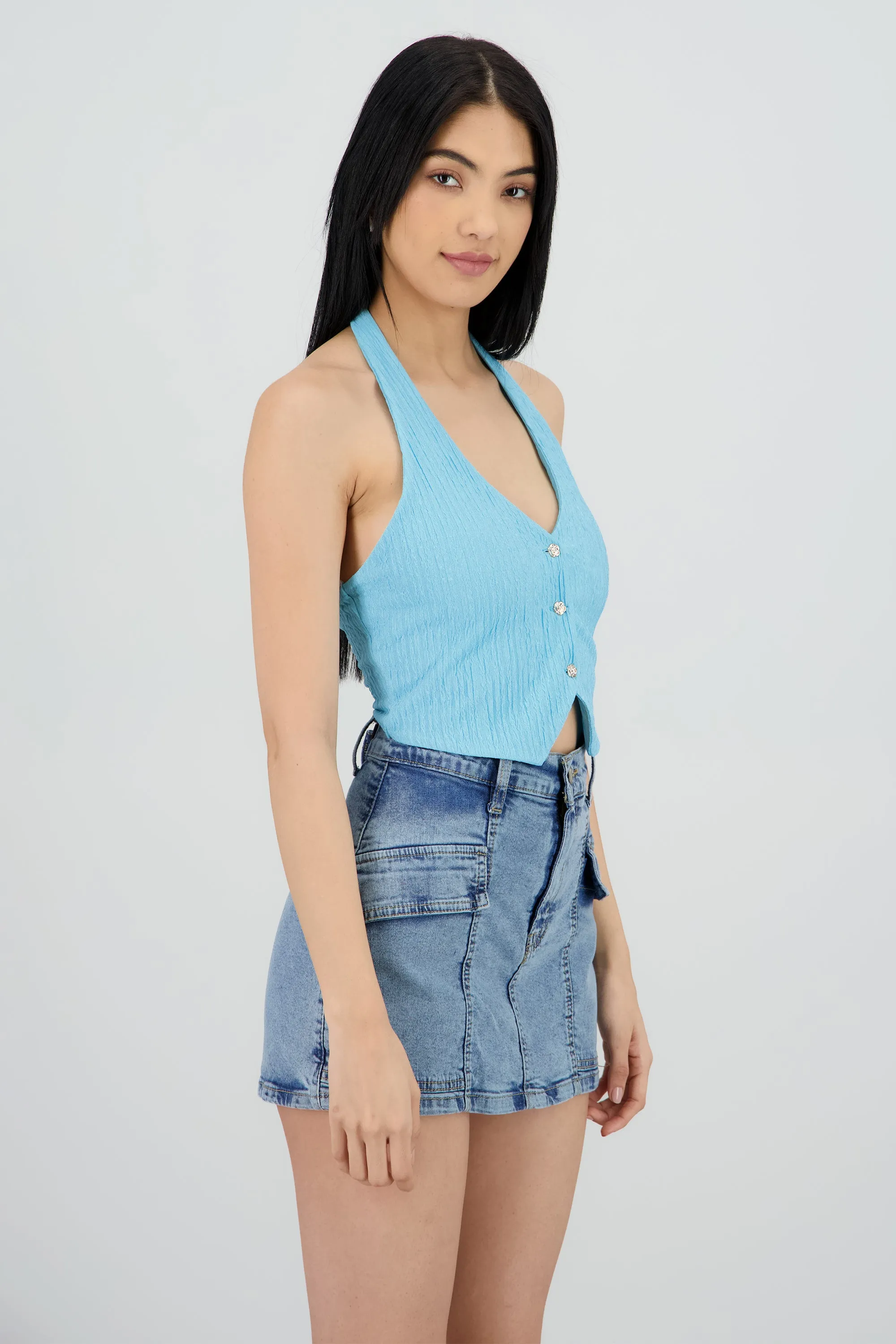 Top halter botones textura sold by Shasa product image thumbnail 3