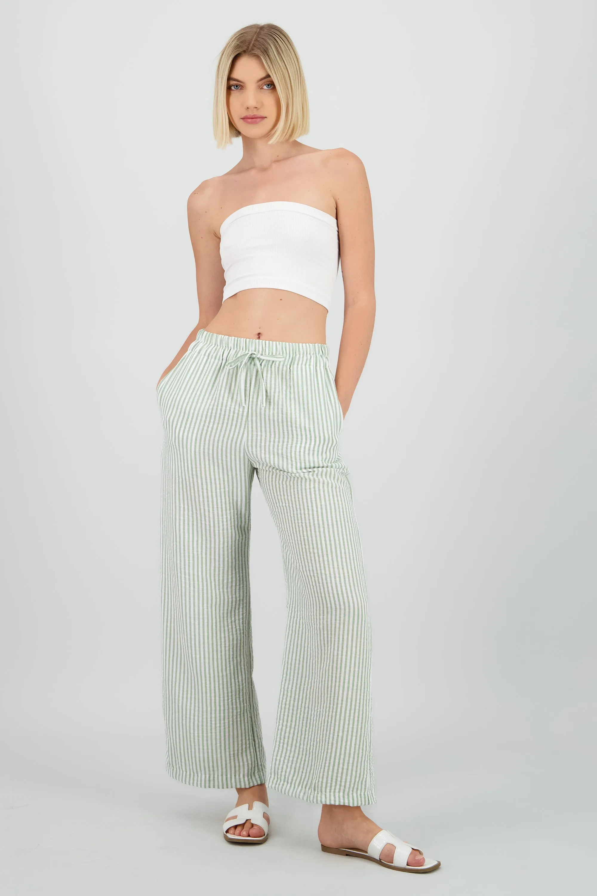 Pantalon fluido estampado rayas sold by Shasa