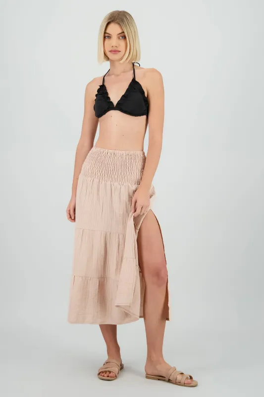 Falda midi abertura ligera sold by Shasa