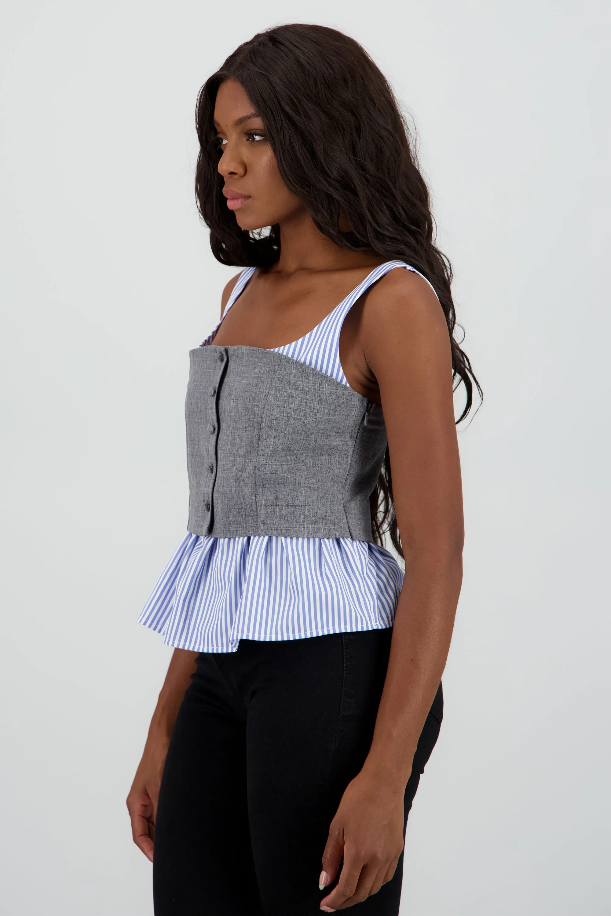 Blusa combinada de tirantes con botones sold by Shasa product image thumbnail 3