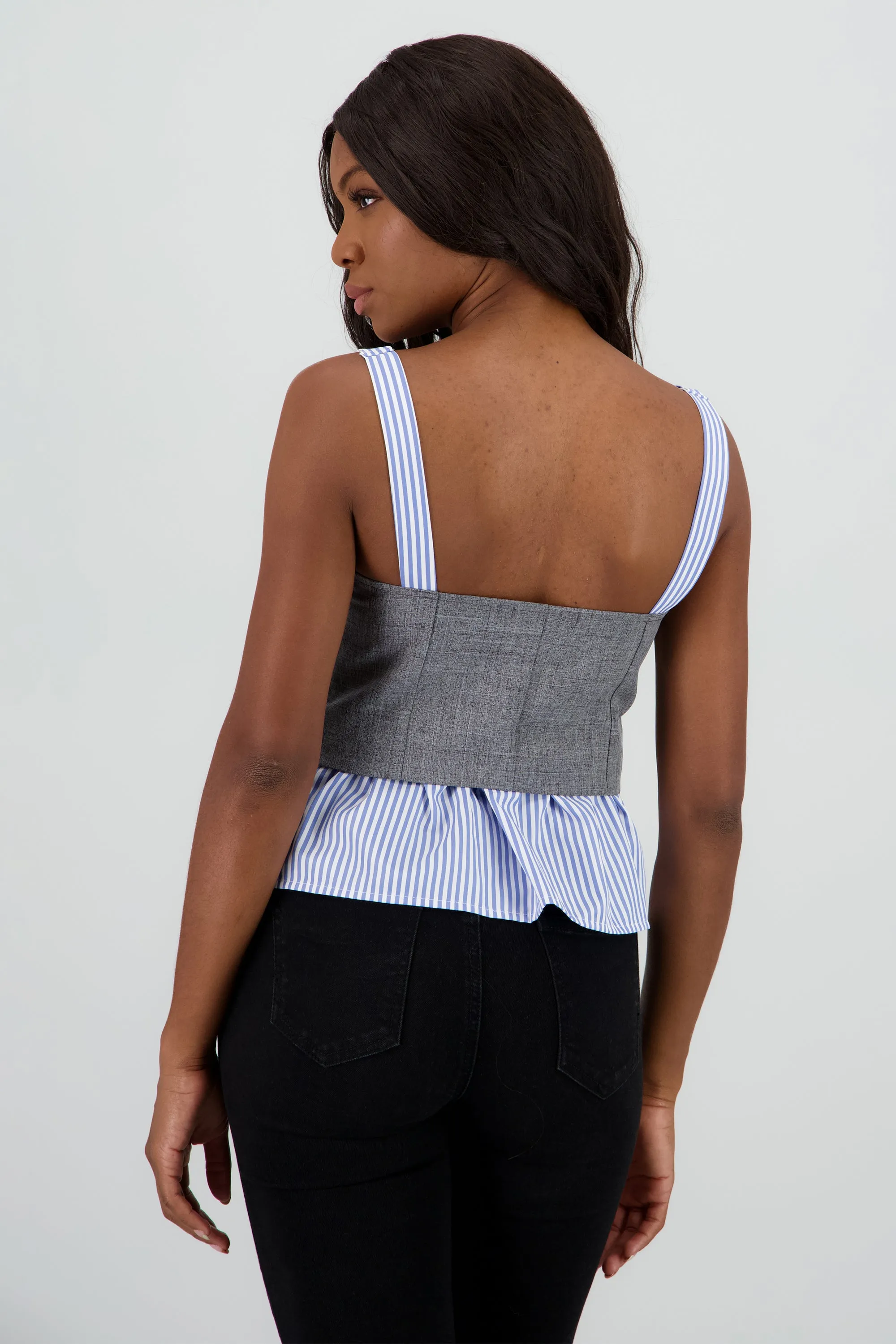 Blusa combinada de tirantes con botones sold by Shasa product image thumbnail 4