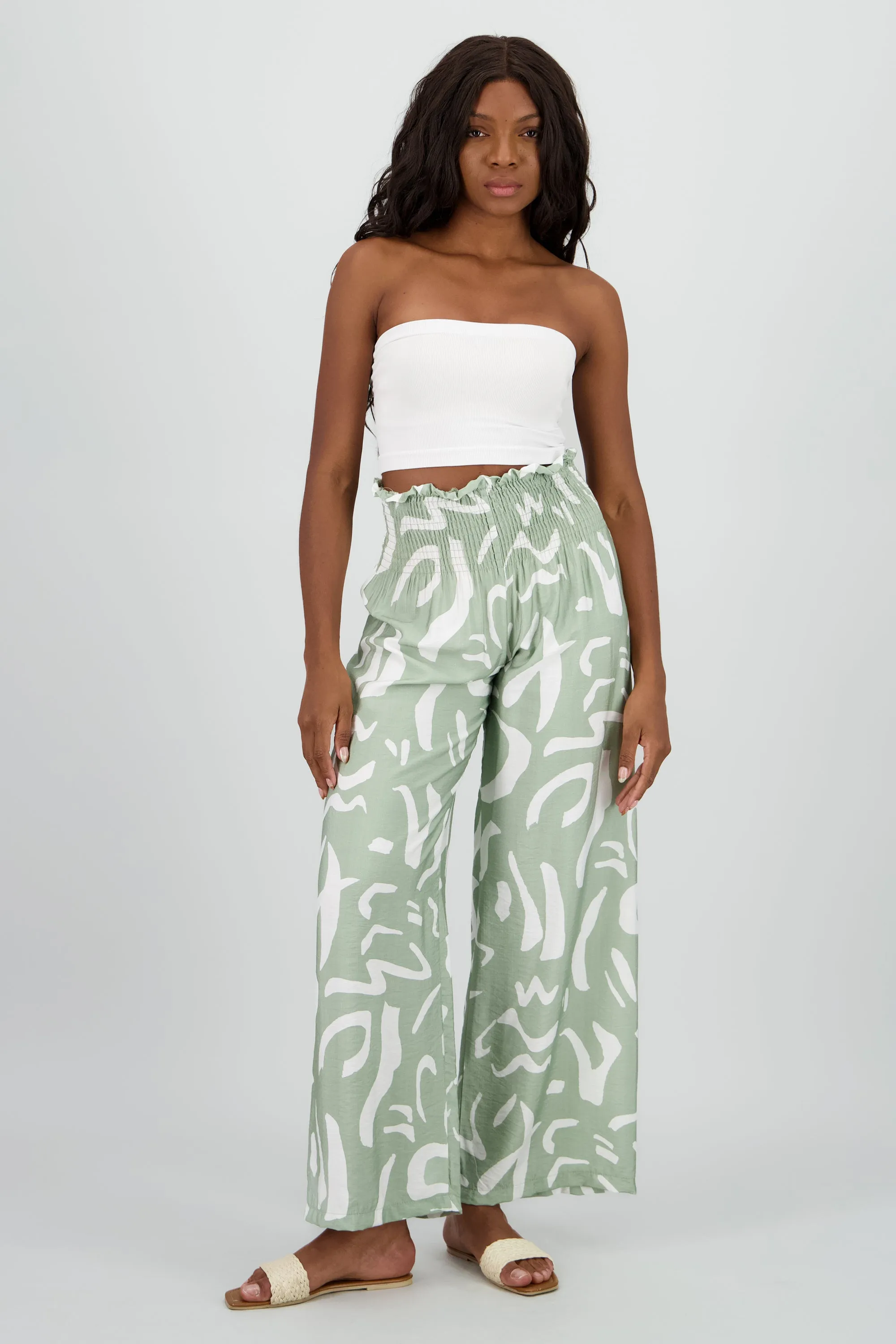 Pantalon estampado abstracto wide leg sold by Shasa