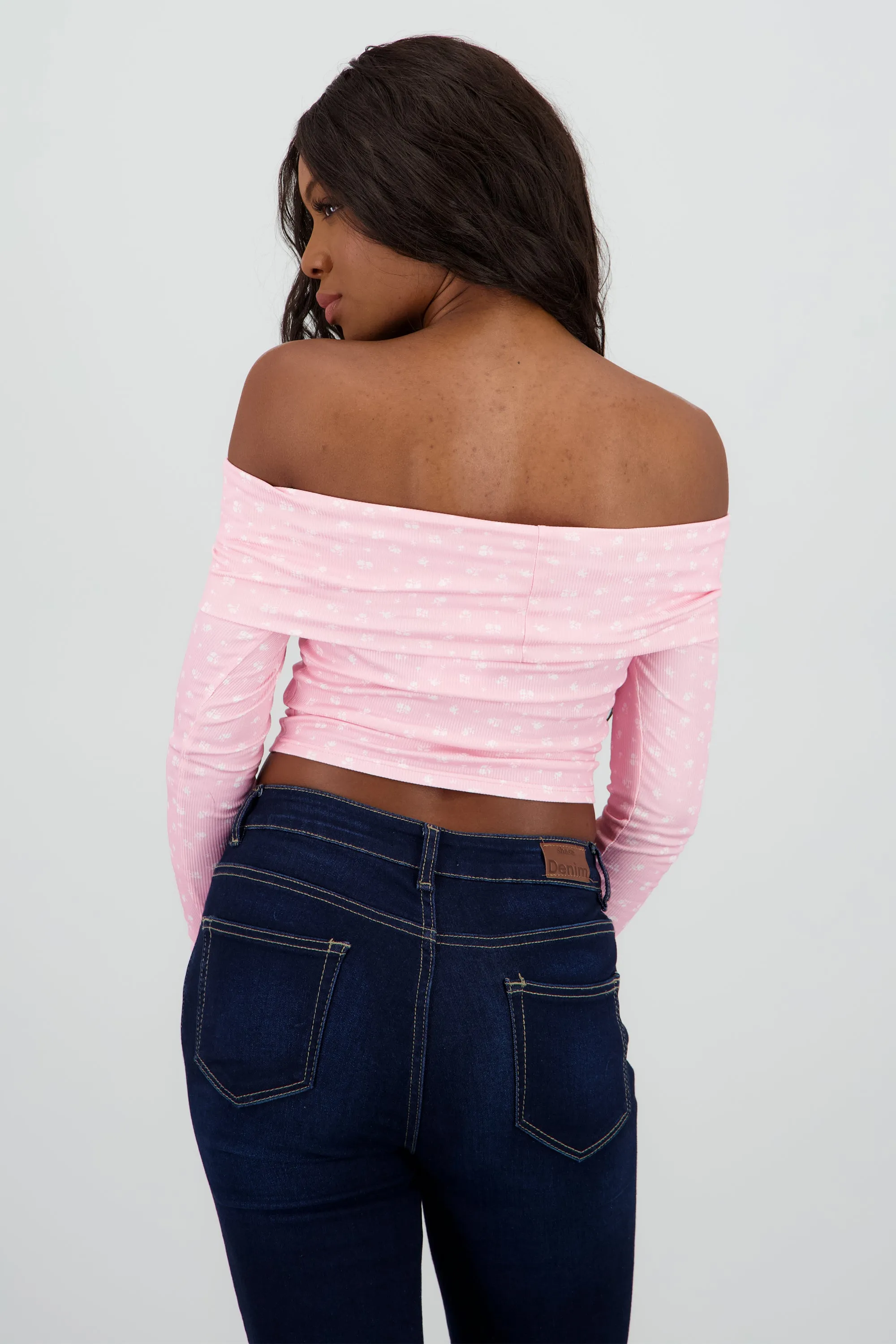 Blusa manga larga off shoulder mini flores sold by Shasa product image thumbnail 4