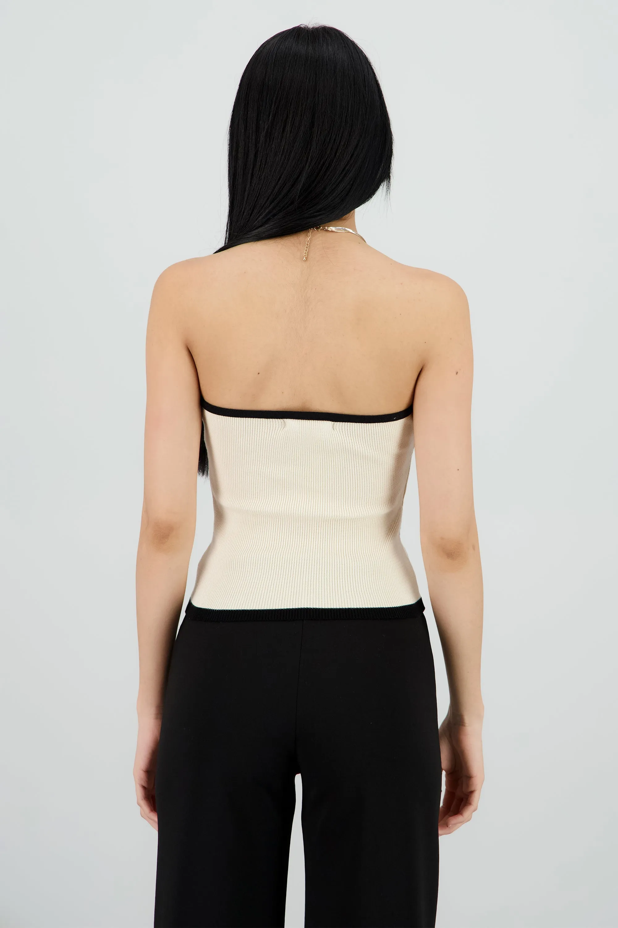 Top strapless detalle moño contraste sold by Shasa product image thumbnail 4