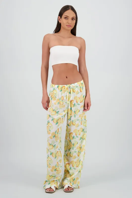 Pantalon amplio estampado limones sold by Shasa