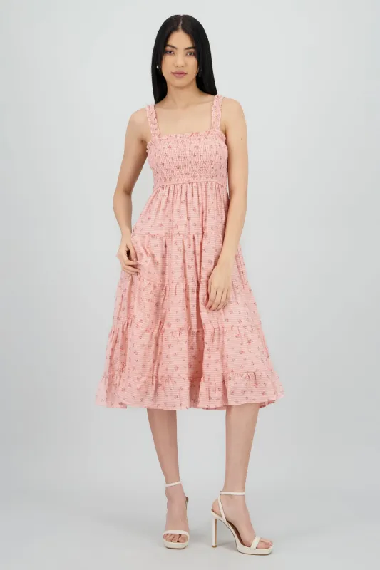 Vestido con smocking estampado de flores sold by Shasa