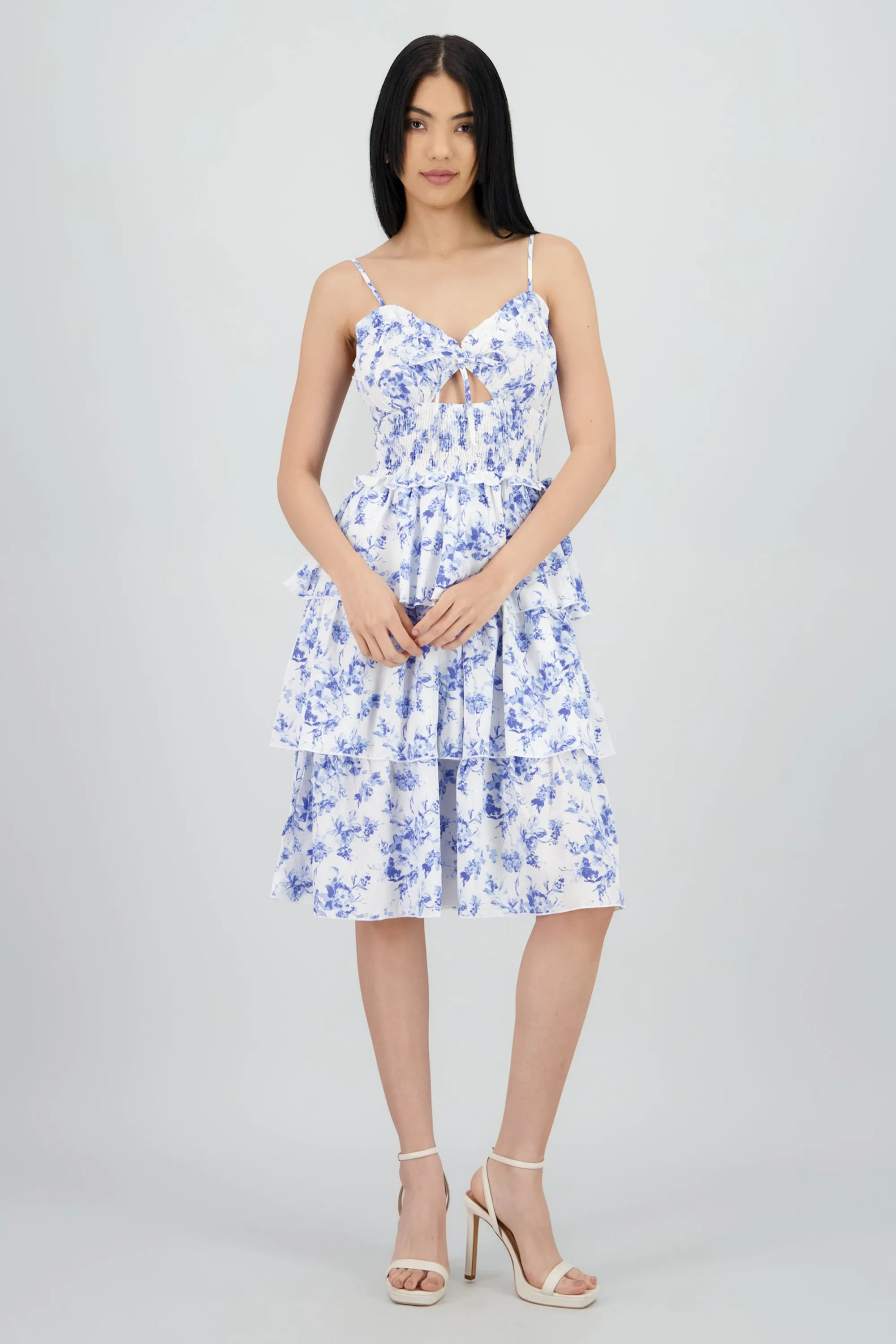 Vestido midi flores detalle capas olanes sold by Shasa product image thumbnail 2