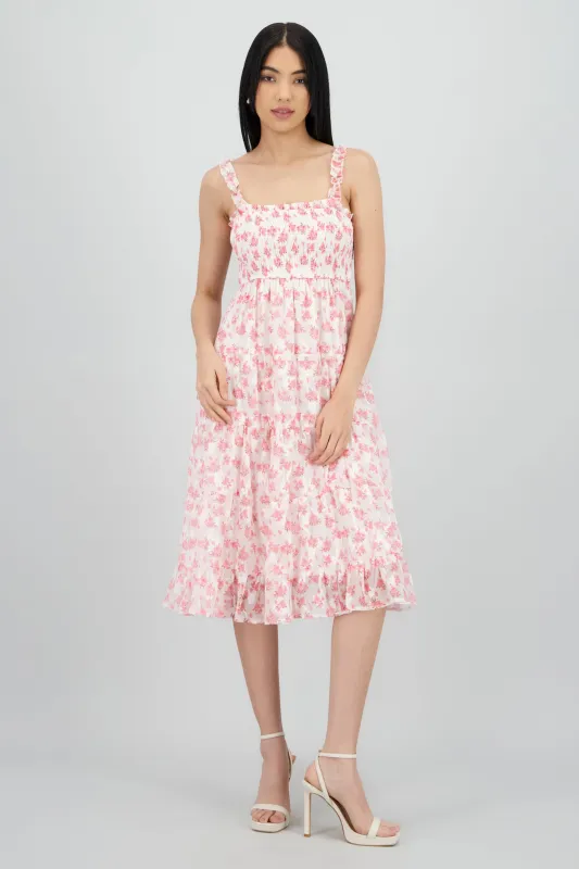 Vestido midi smocked flores sold by Shasa