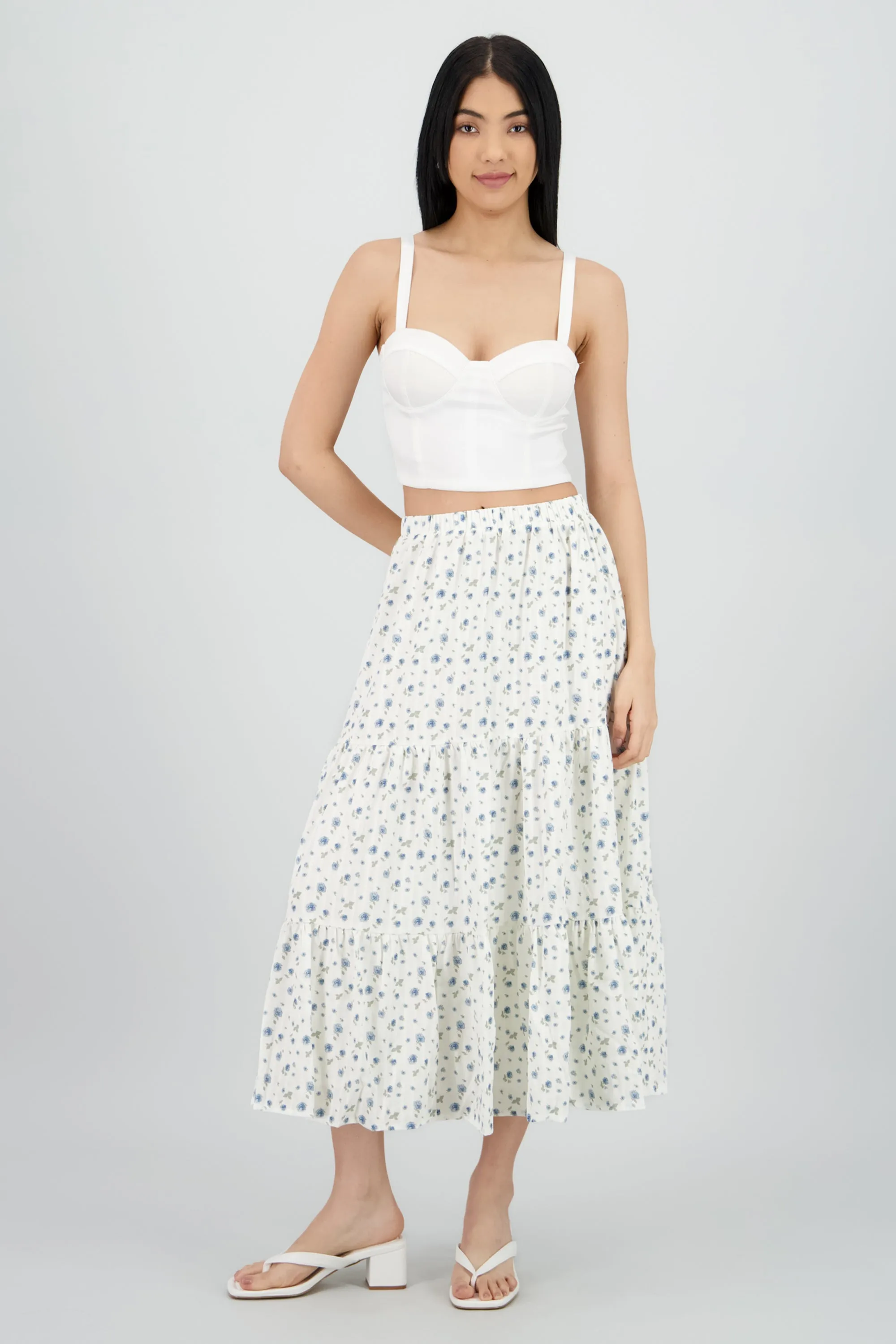 Falda maxi estampado rosas sold by Shasa