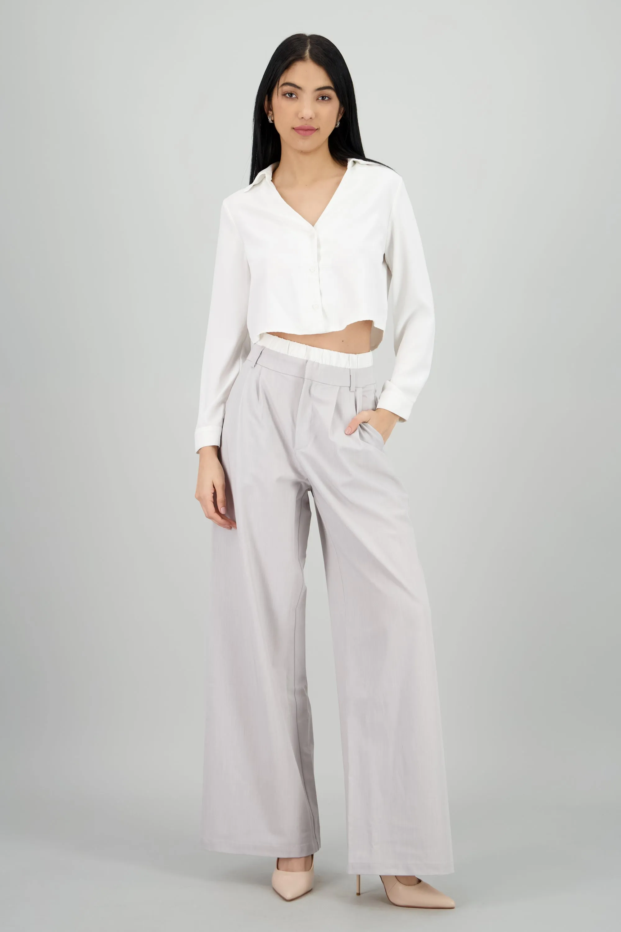 Pantalon sastre doble pretina contraste sold by Shasa