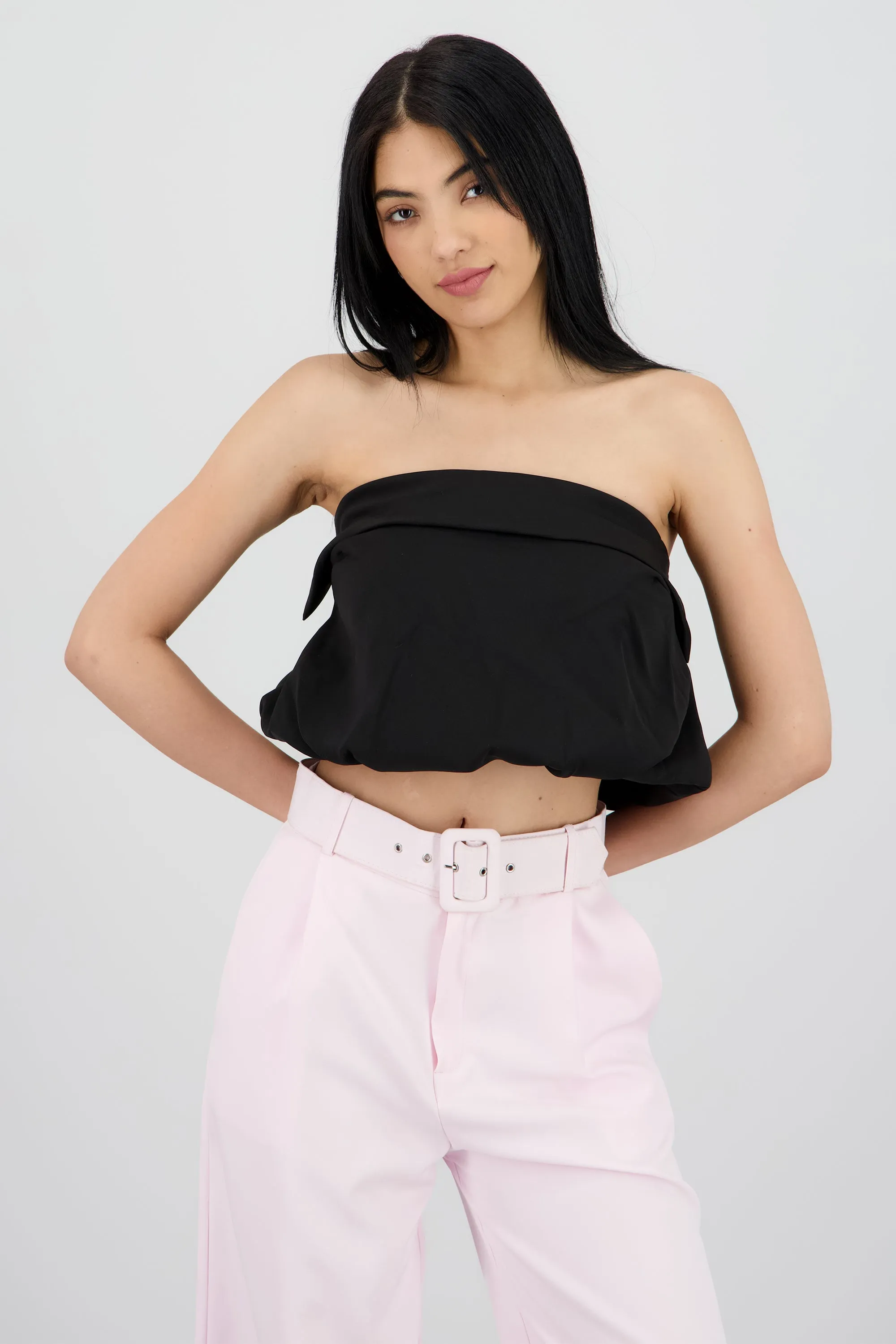 Top strapless globo detalle moño sold by Shasa