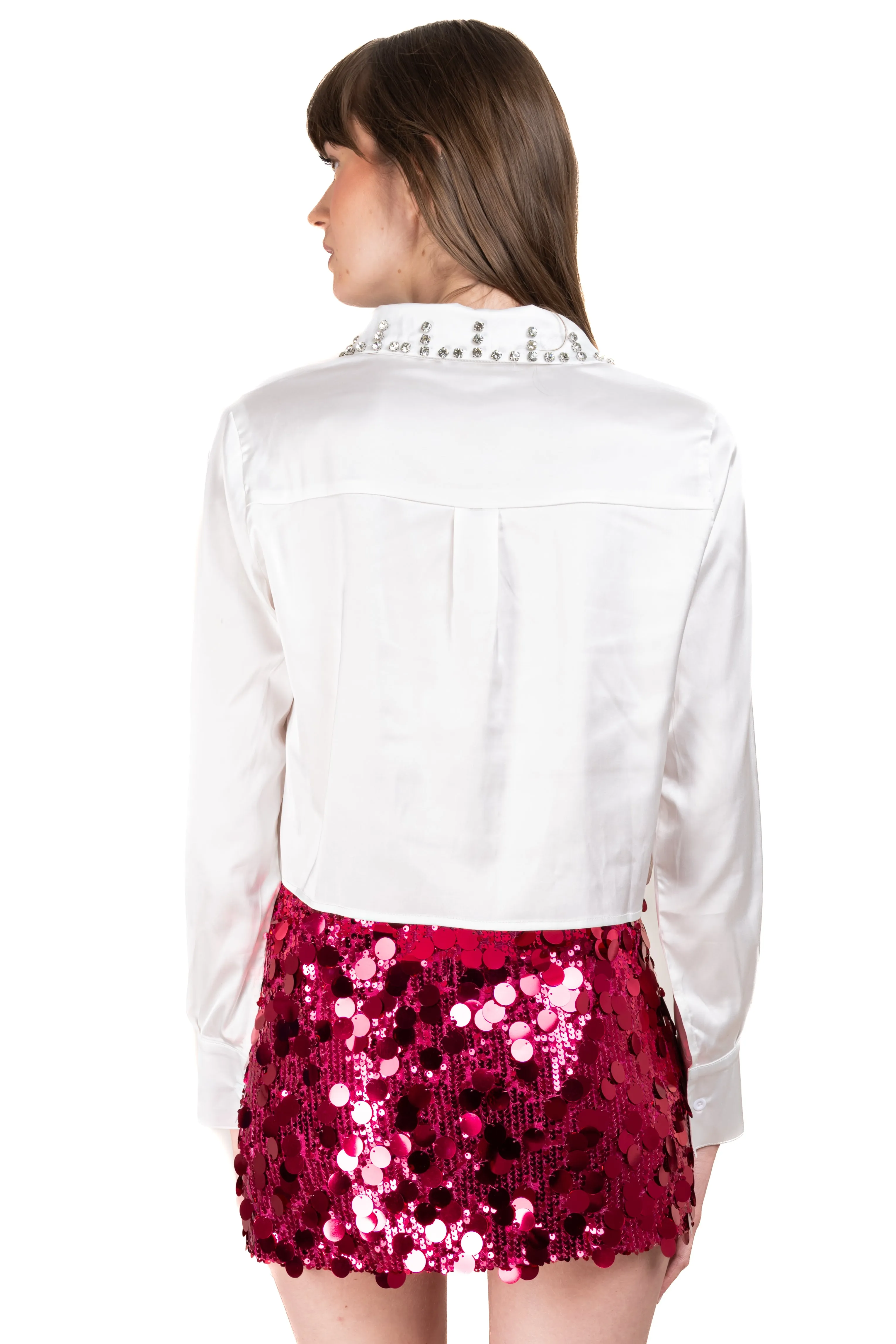 Camisa crop satinada brillos sold by Shasa product image thumbnail 4