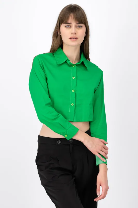 Camisa Crop Manga Larga made by Shasa