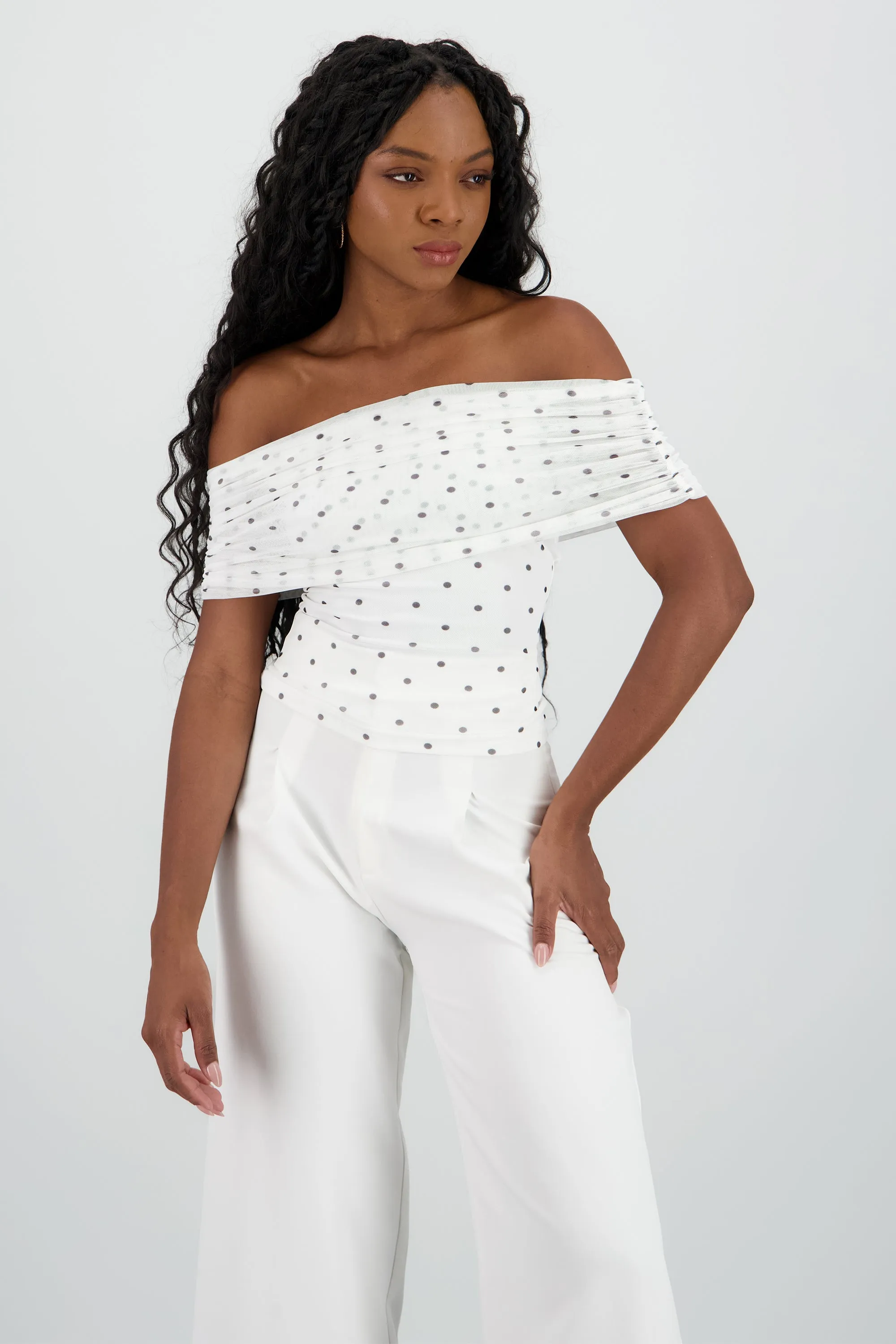 Top off shoulder polka dots sold by Shasa product image thumbnail 2