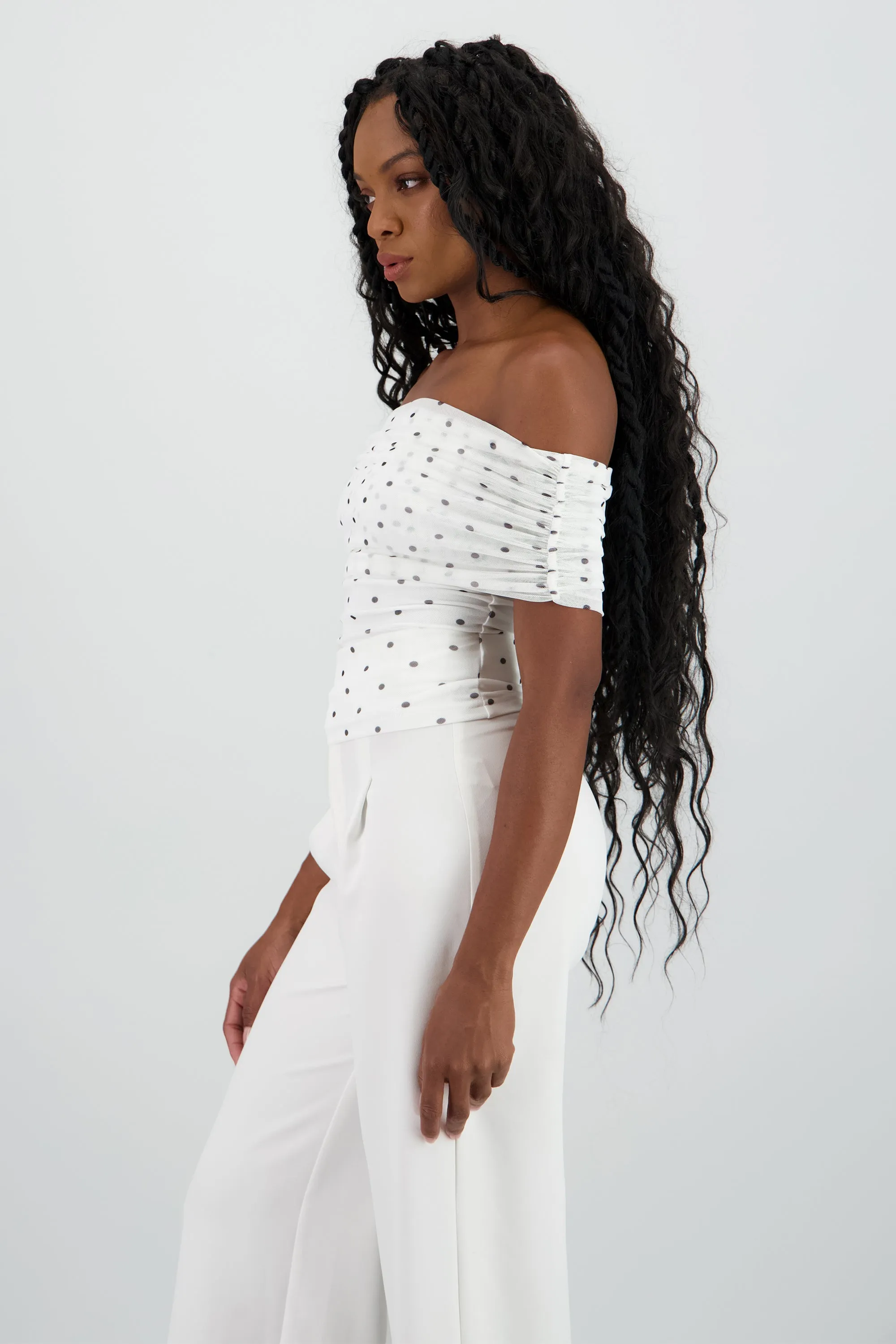 Top off shoulder polka dots sold by Shasa product image thumbnail 3