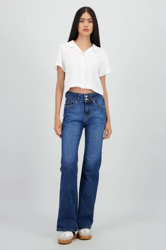 Jeans flare corte básico sold by Shasa