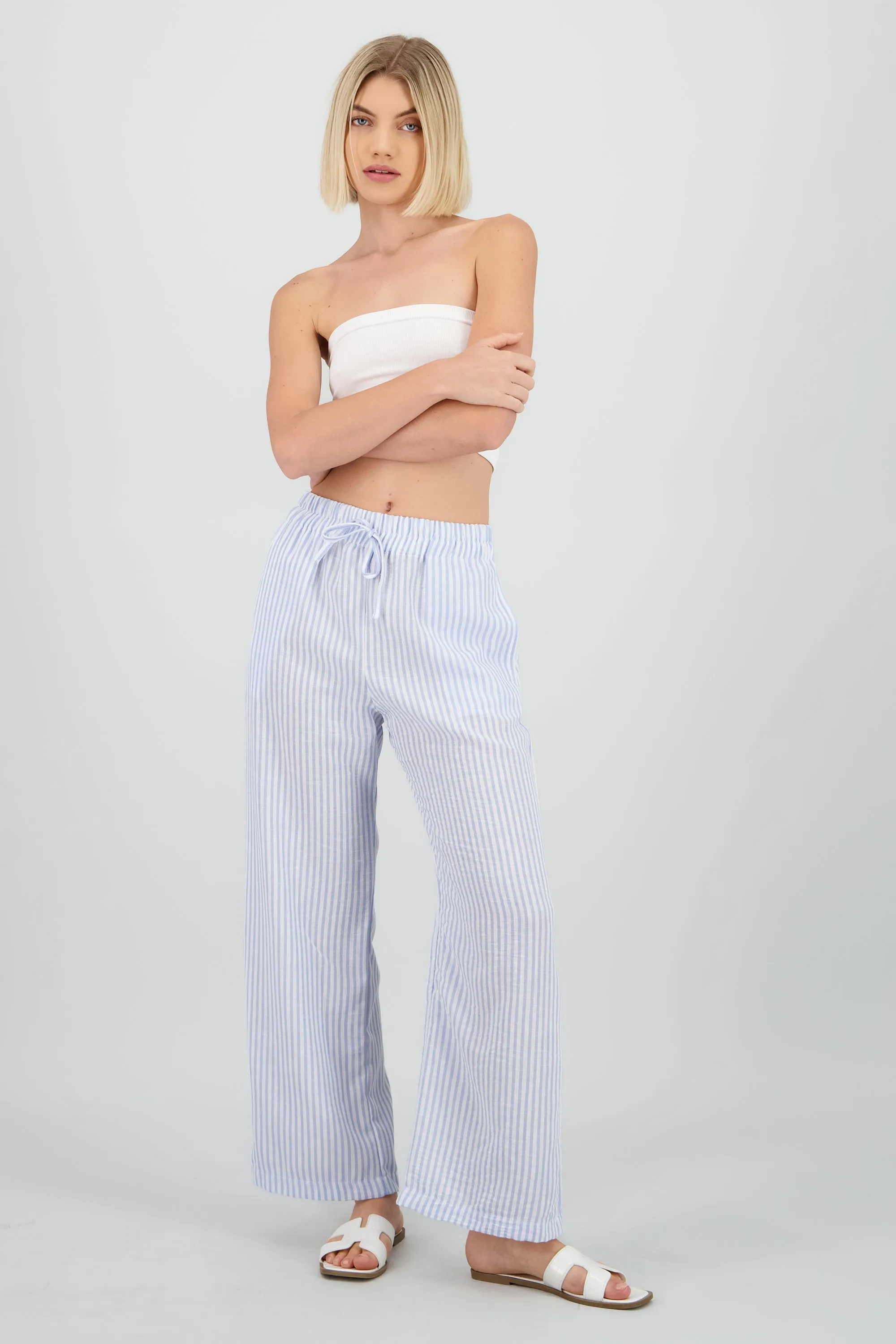 Pantalon fluido estampado rayas sold by Shasa