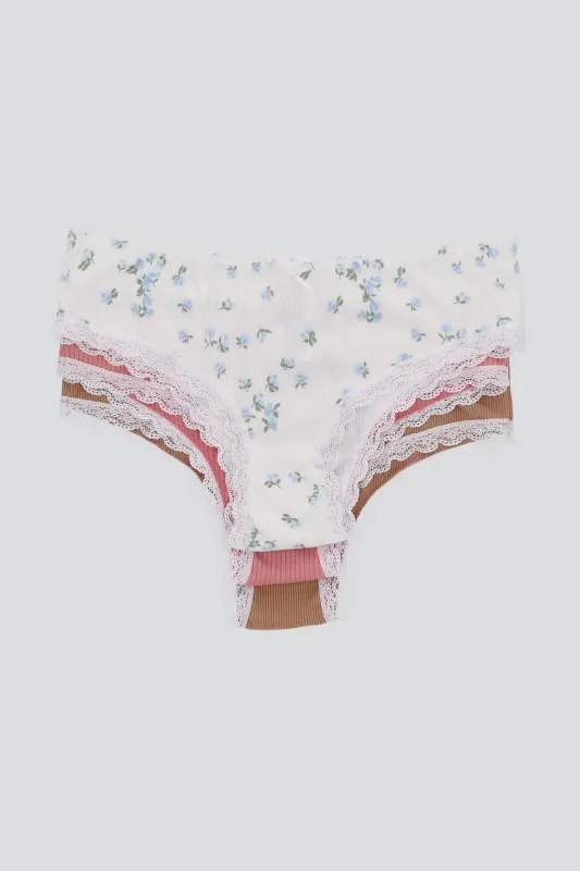 Tripack bikini rib flores sold by Shasa