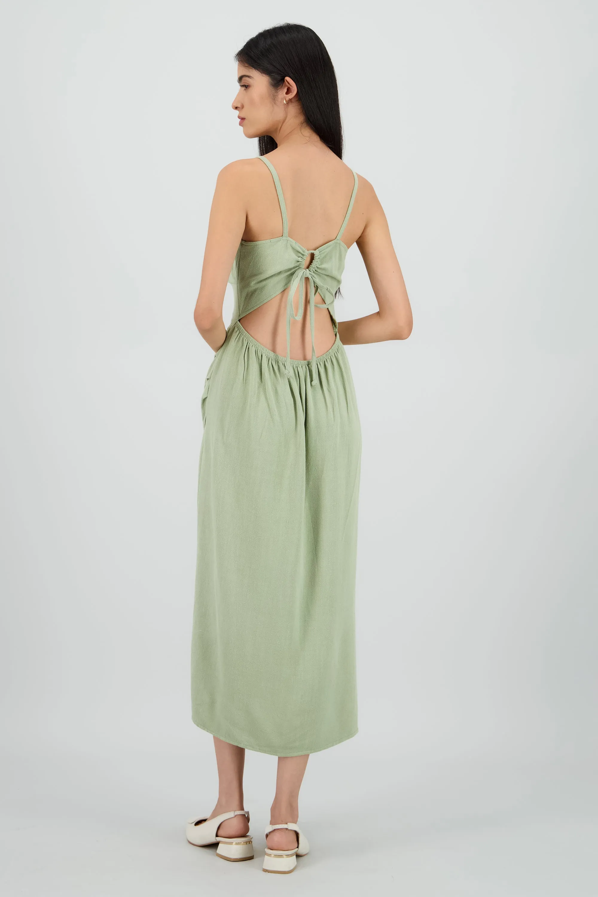 Vestido midi tirantes liso con abertura sold by Shasa product image thumbnail 4