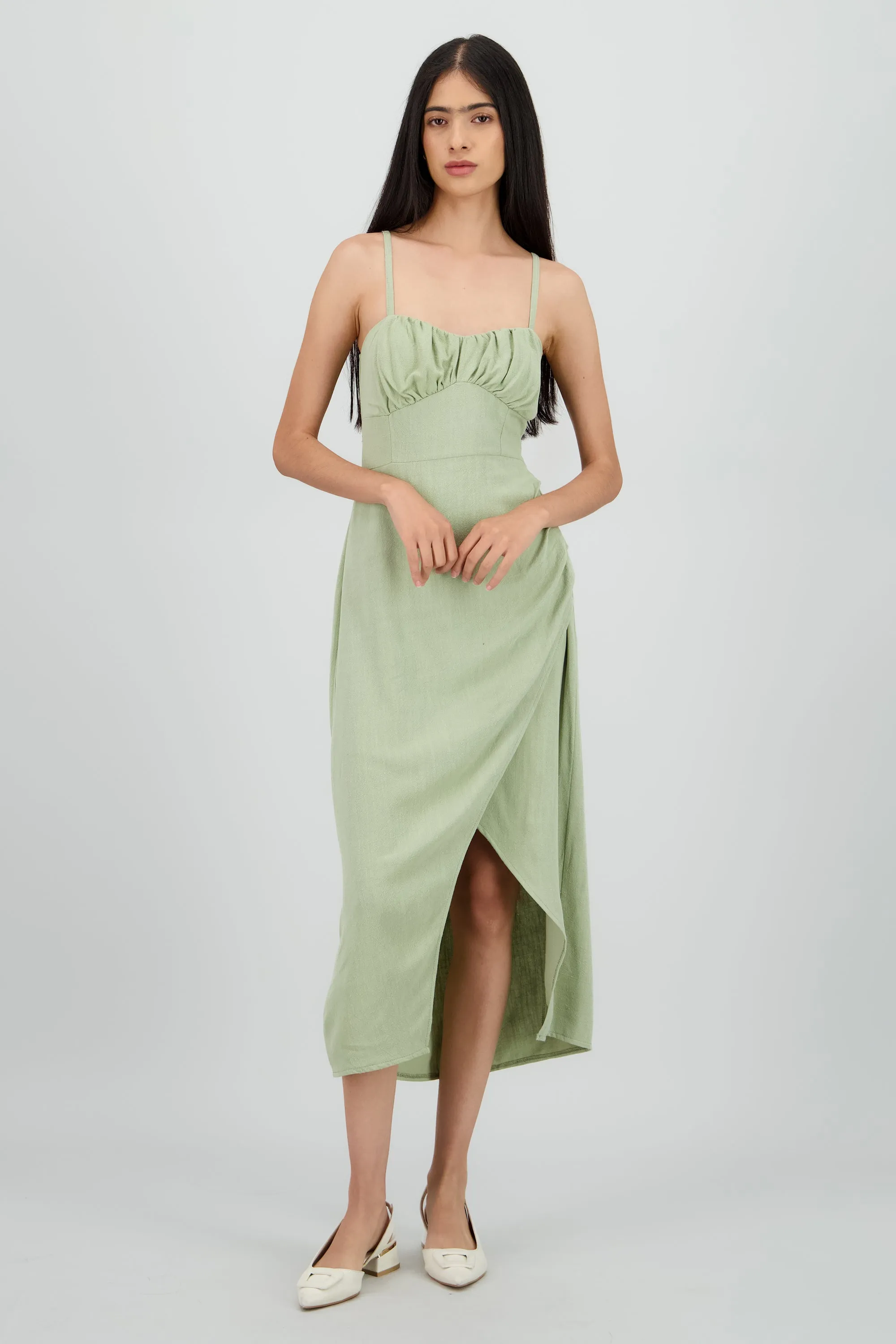 Vestido midi tirantes liso con abertura sold by Shasa product image thumbnail 2