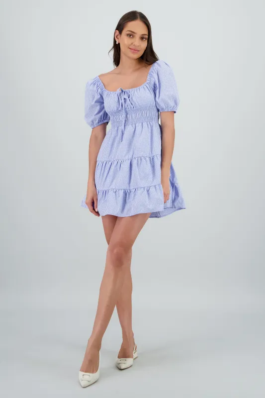 Vestido mini gingham sold by Shasa