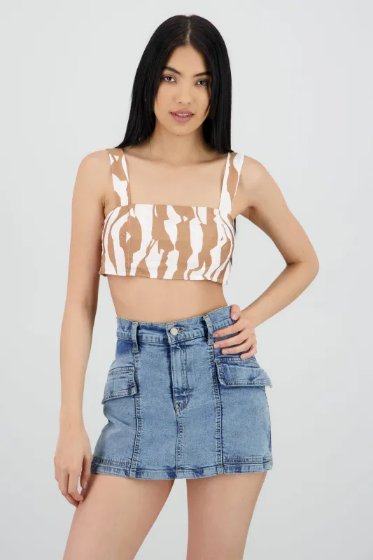 Top crop tirantes estampado grecas sold by Shasa