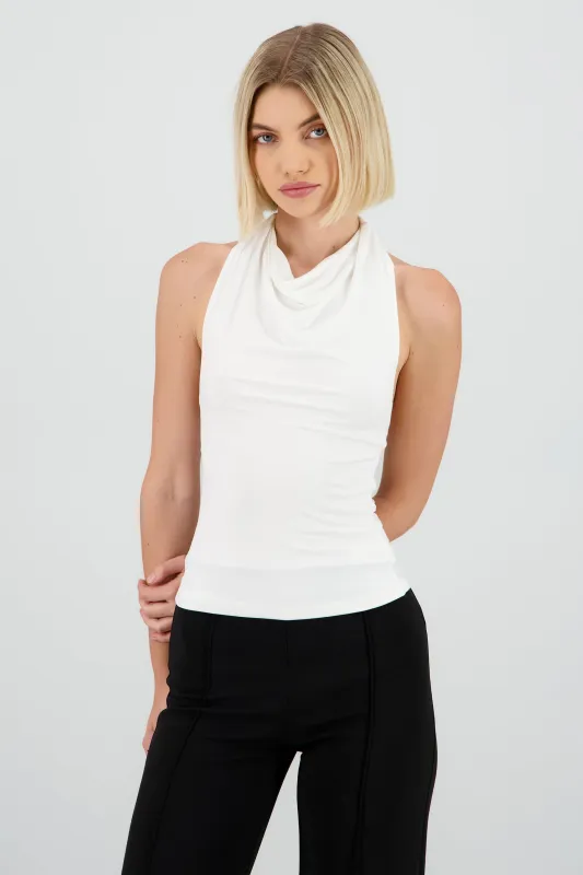 Top cuello cascada halter sold by Shasa
