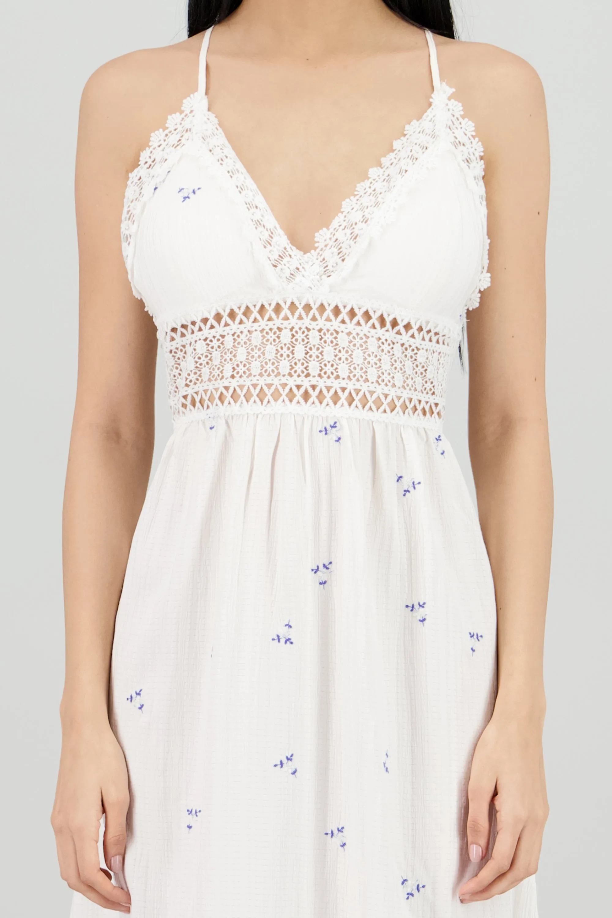 Vestido maxi con bordado de flores y crochet sold by Shasa product image thumbnail 5