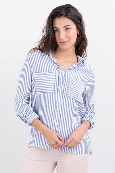 Camisa amplia elevadores manga rayas sold by Shasa